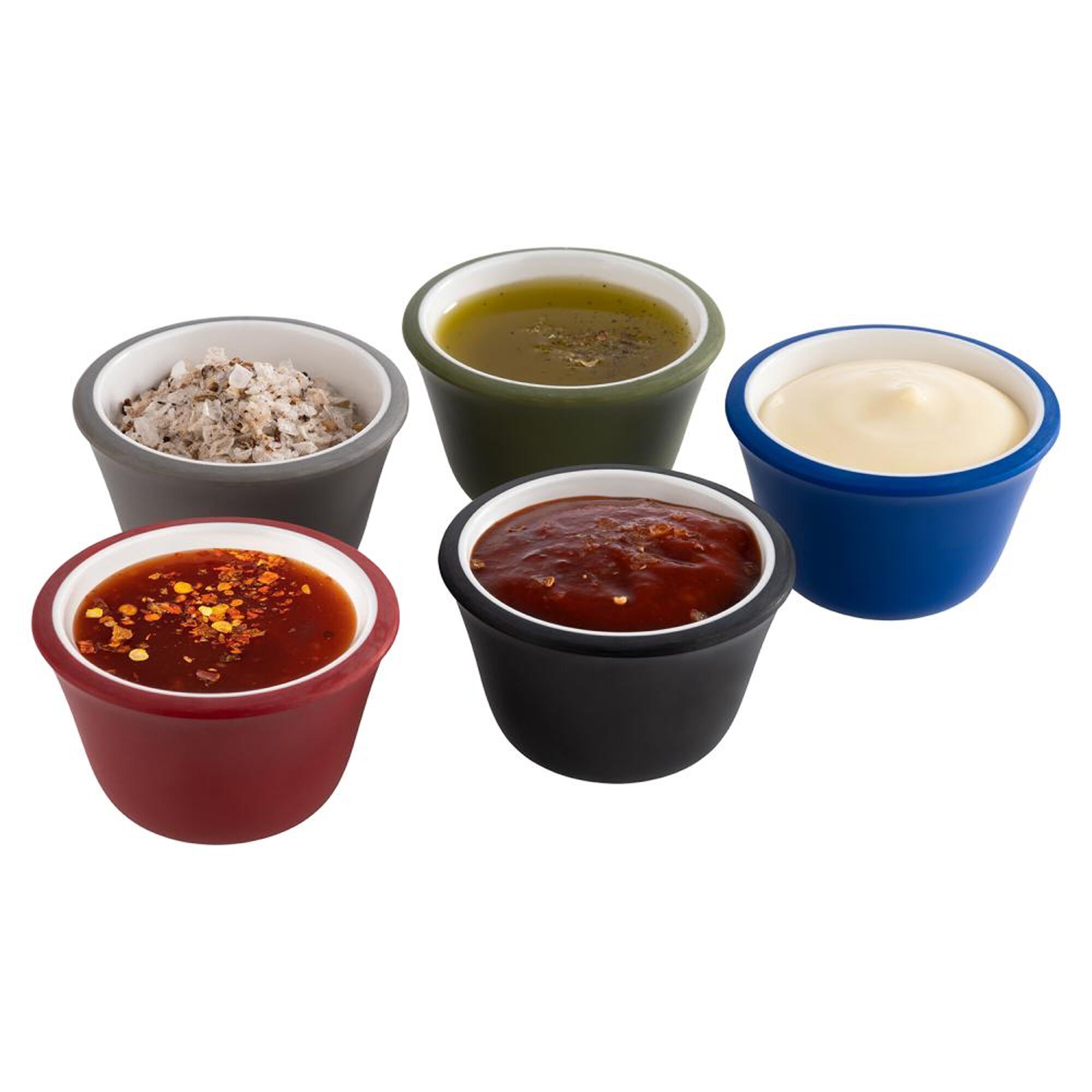 (6 pièces) Coupelles à sauce - lot de 6 - Melamine - 40 ml - Ø 60 mm - Bleu