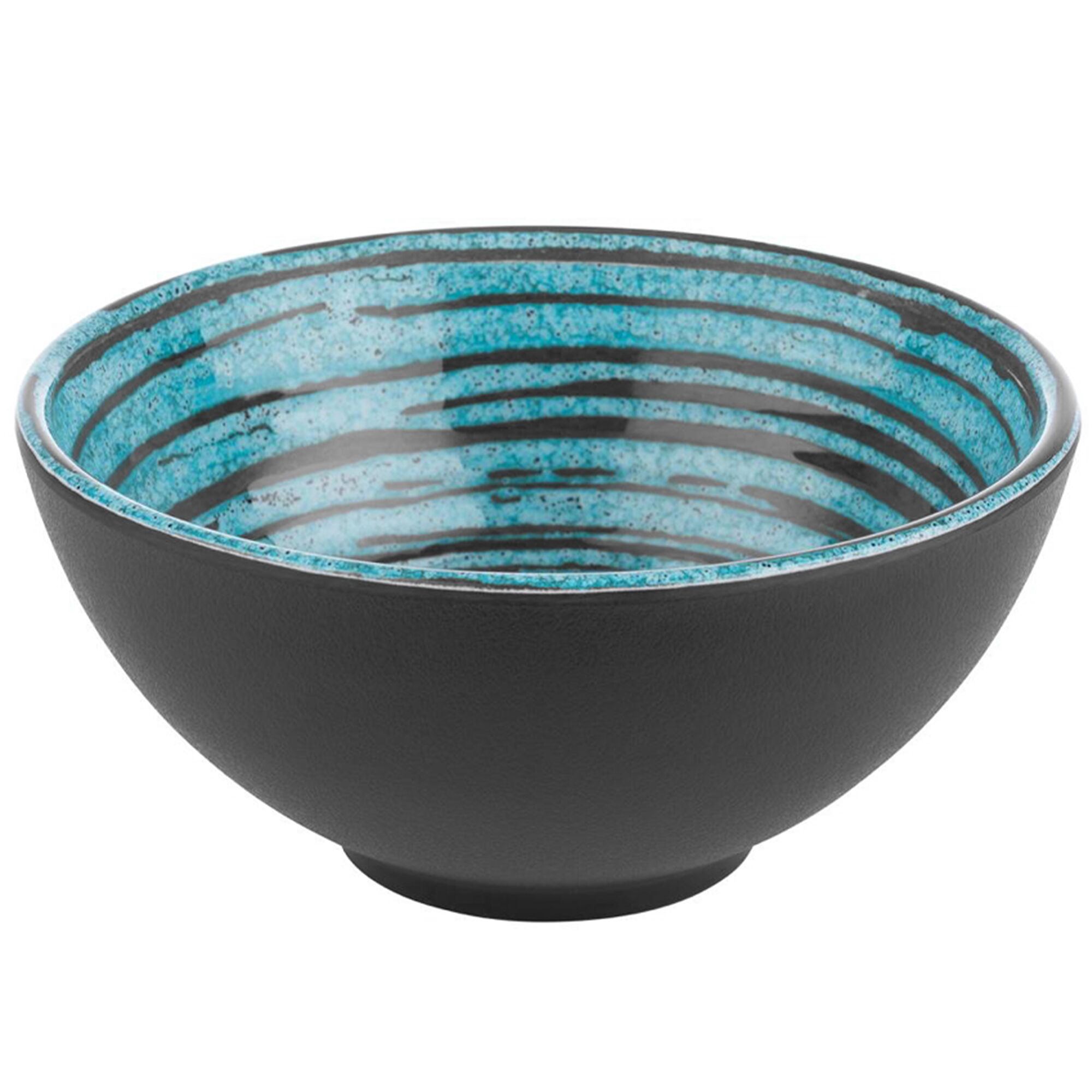 (6 pcs) Coupe - CANCUN - Mélamine - 0,5L - carré - 150x150mm - Profondeur : 70mm - Bleu/Bronze