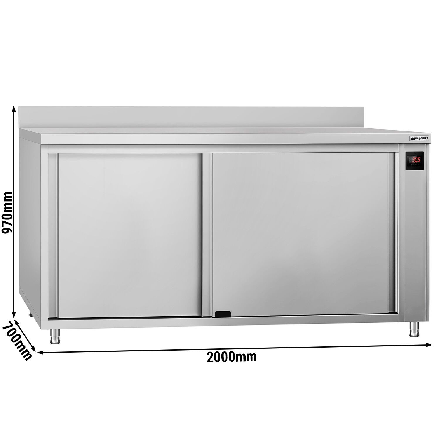 Armoire chauffante professionnelle - 2kW - 1 étagères - 2000x700x970mm