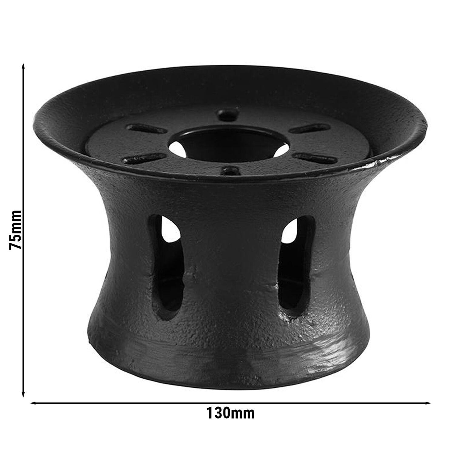 (6 pcs) Stövchen - "ASIA" - Noir - Fonte - 130x130x75mm - avec couvercle amovible