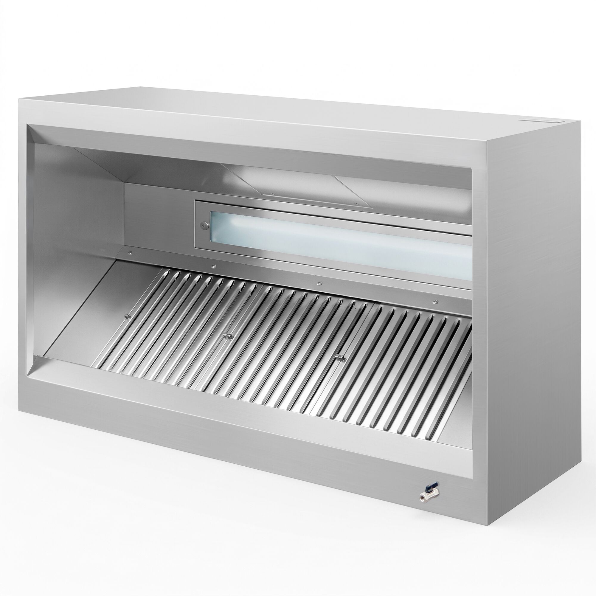 Induction box hood - 1600mm - with filter & light - without motor