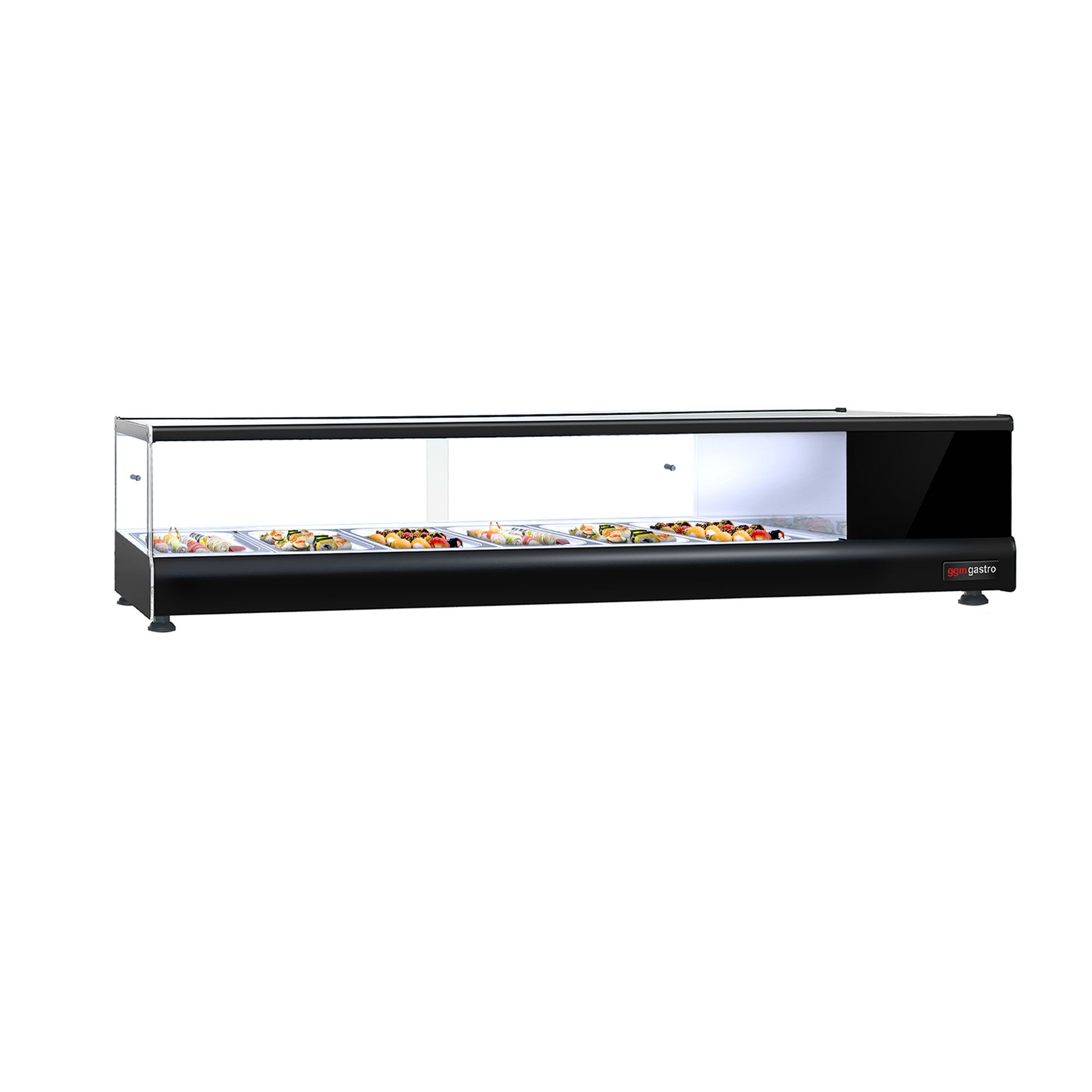 Vitrine à tapas réfrigérée PREMIUM - 1376x405mm - 6x GN 1/3 - Noir