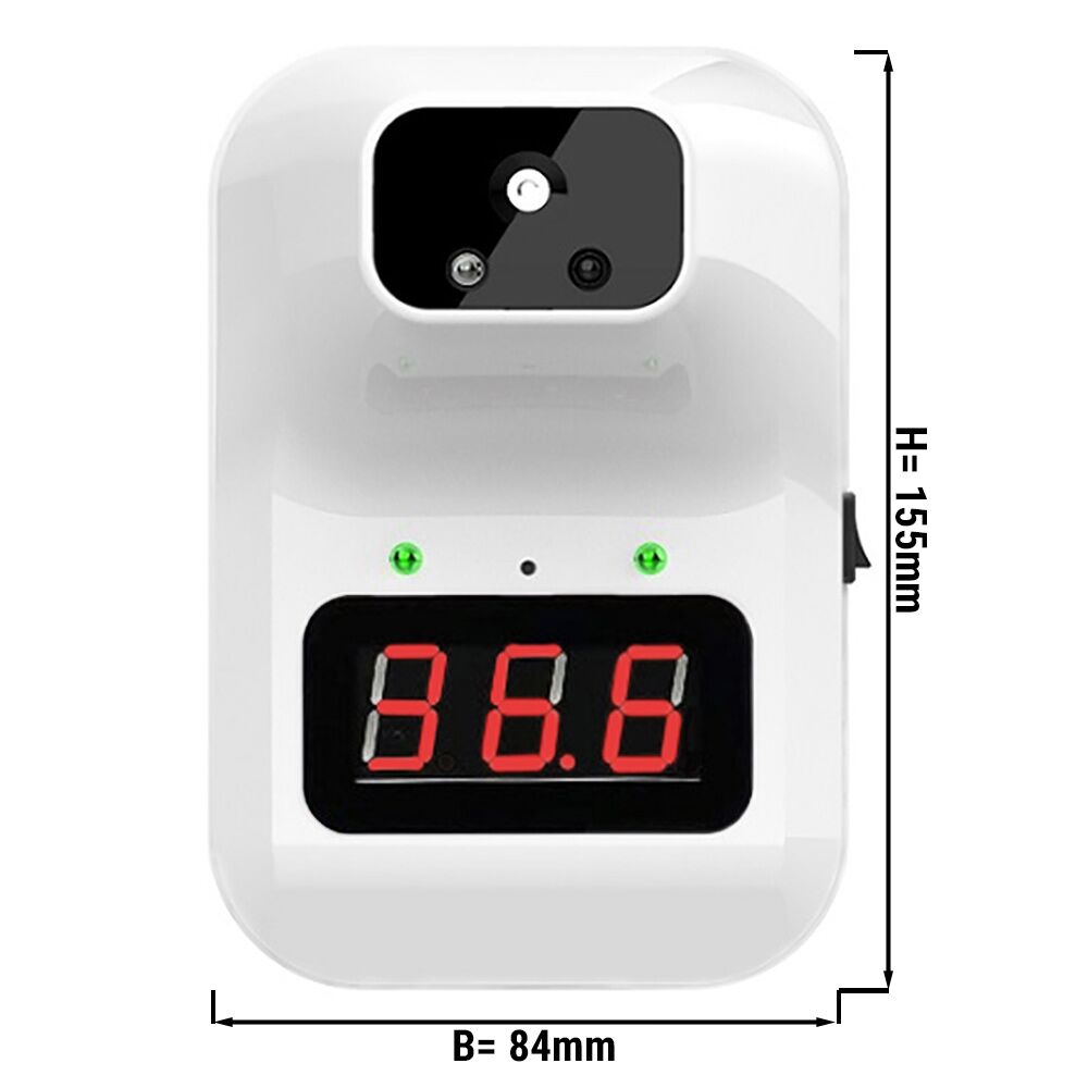 Thermomètre infrarouge - Numérique - avec alarme de température - 0°C à 100°C | 32°C à 42°C - Support inclus