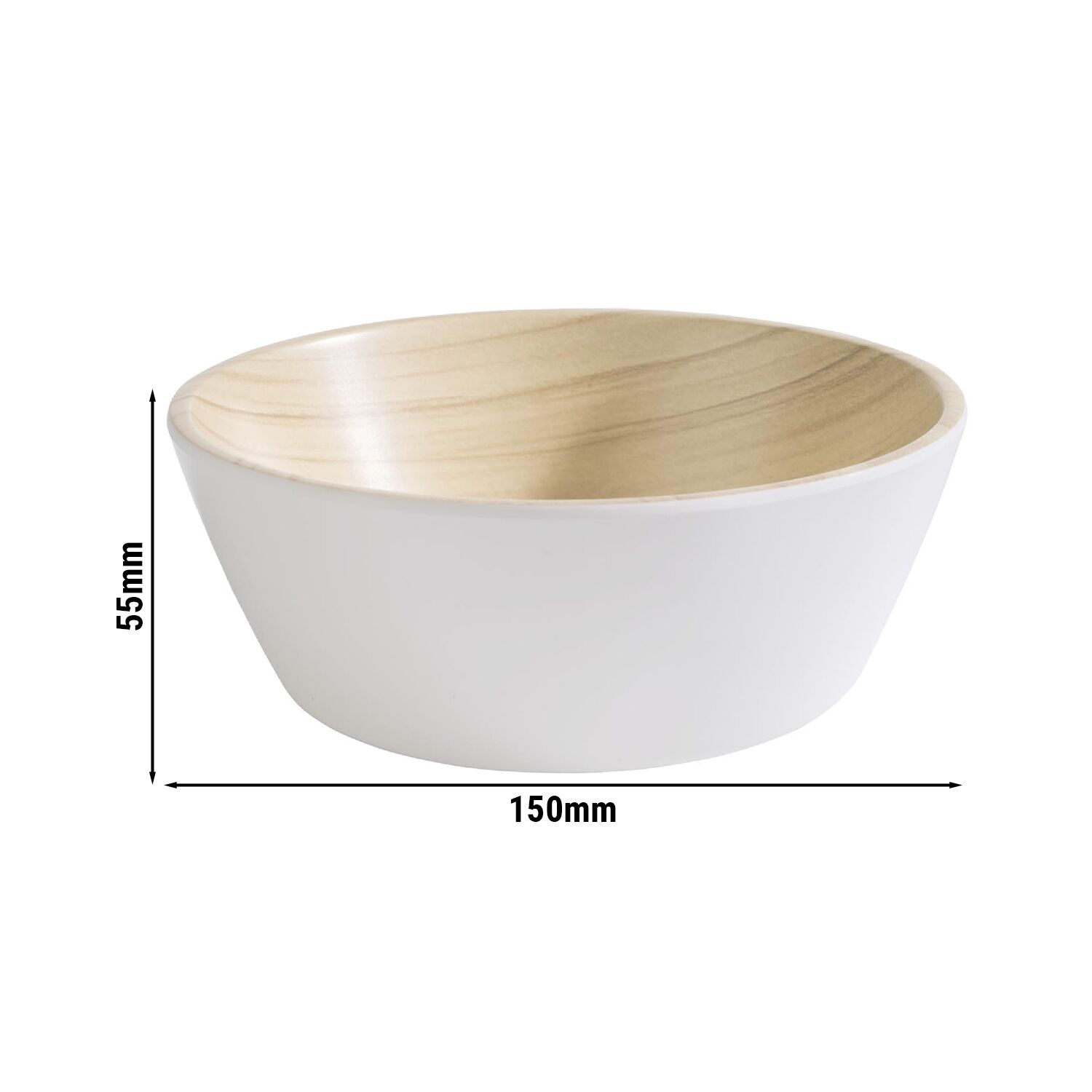 (6 pièces) Bol - FRIDA - Mélamine - 0,44 litre - Ø 150 mm - Blanc
