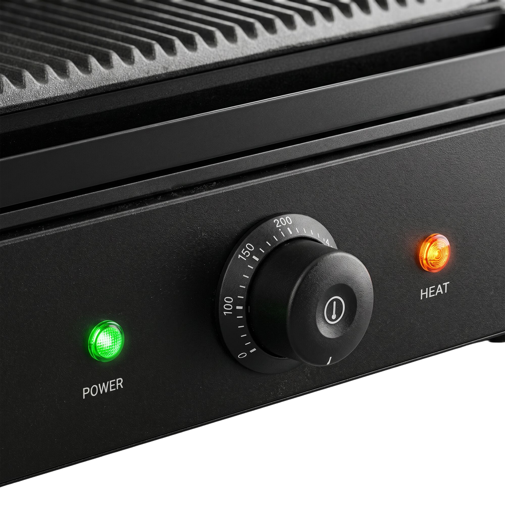 Commercial Contact Grill – Ribbed Top & Bottom Plates – 2.2 kW – Grill Area: 345 × 235 mm