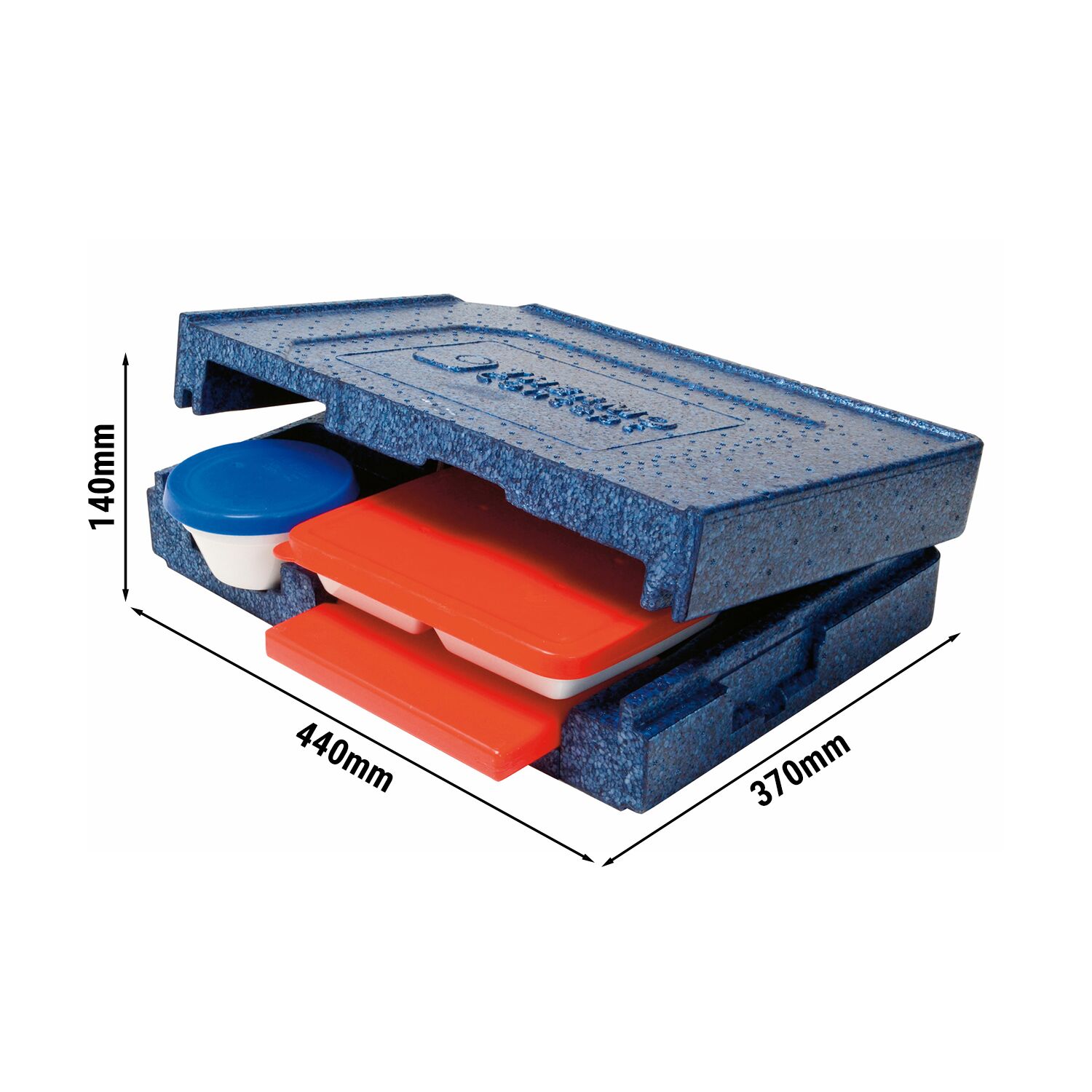 (10 pièces) THERMO FUTURE BOX | Boîte isotherme DINNER +2 HOT PACK - Bleu