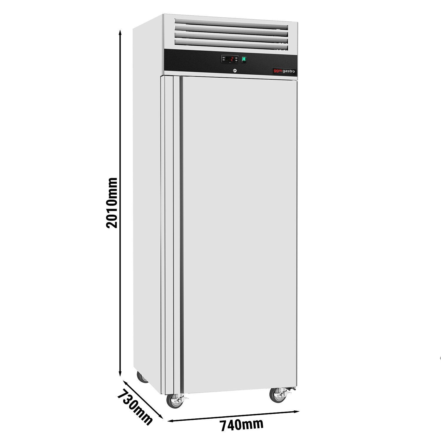 Upright Freezer Stainless steel ECO - 352L - with 1 door - Black - On castors