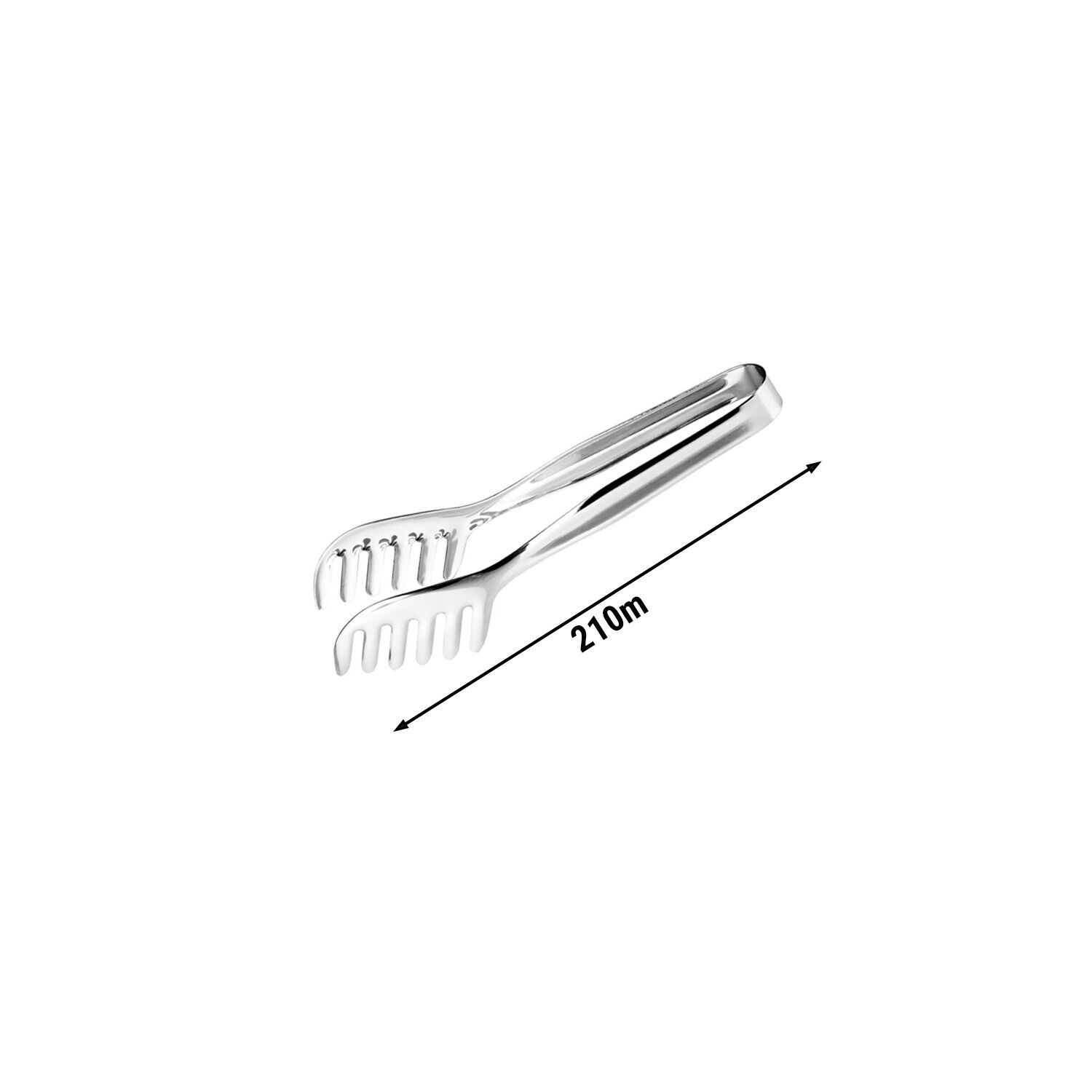(4 pcs) Pince à spaghetti - Embouts dentelés - Longueur : 210mm - Acier inoxydable