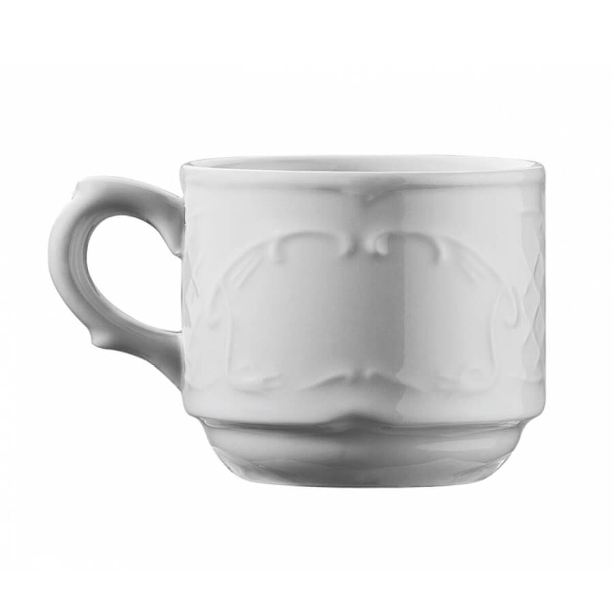 (24 pcs) CLASSICO Coffee / tea cup – with saucers – 250 ml – White porcelain