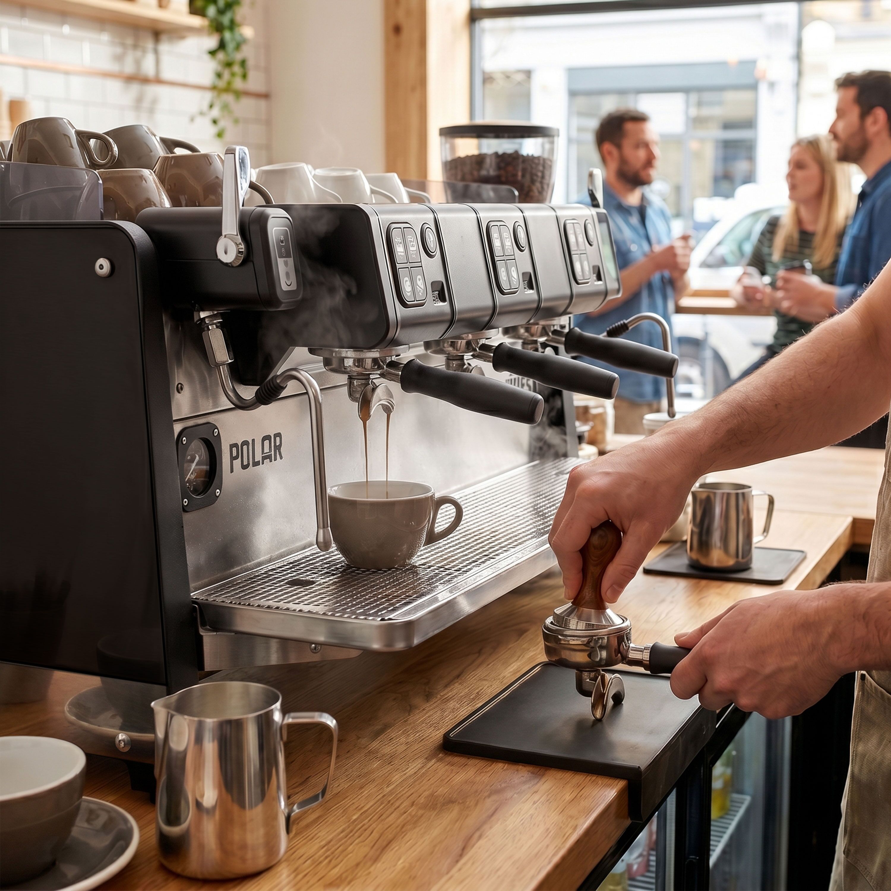 WEGA | Polar – Commercial 3-Group Espresso Machine – 6.9 kW – with 2 Steam Wands & Hot Water – Touchscreen – Black