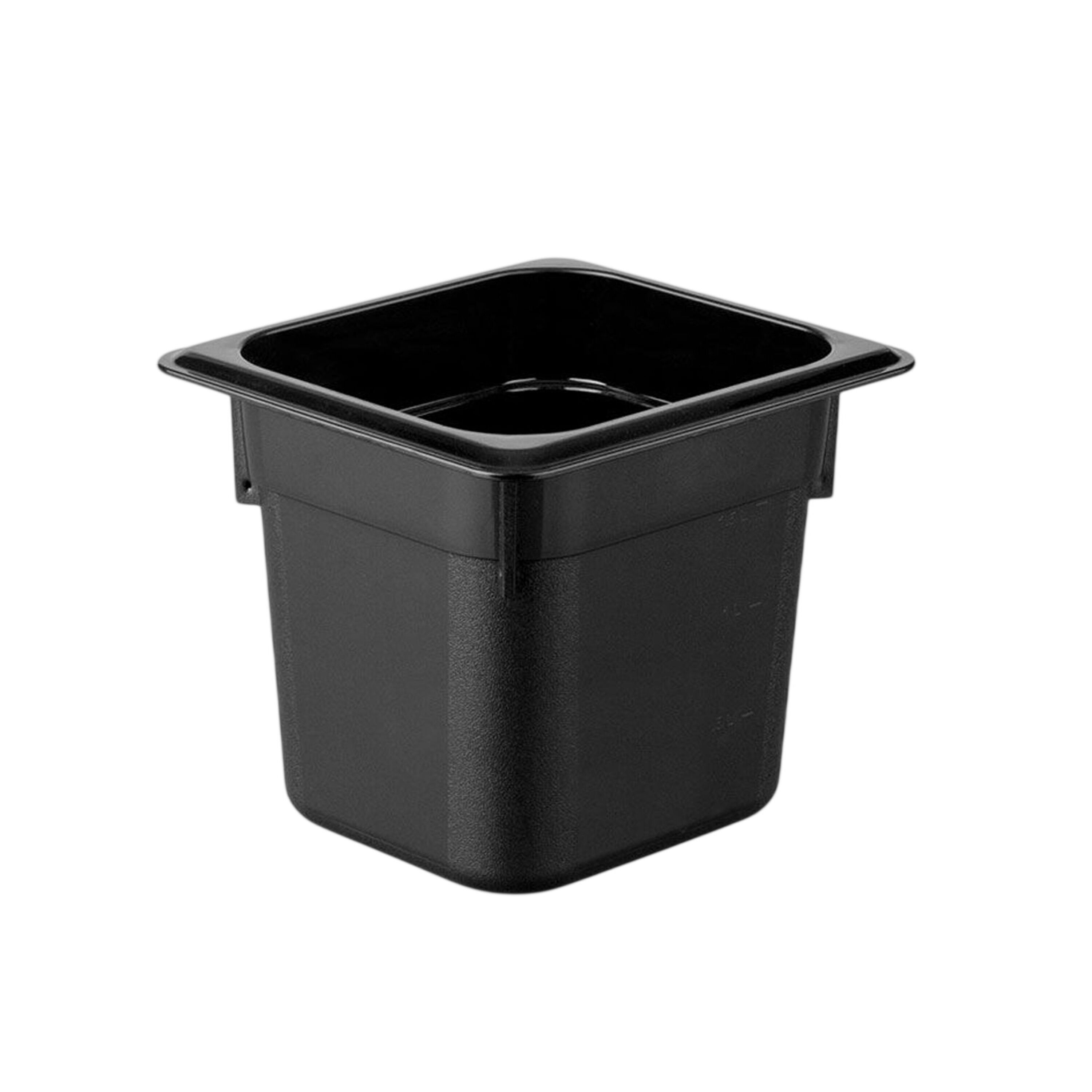(6 pièces) Bac en Polycarbonate GN 1/6 - Noir - Hauteur : 150 mm