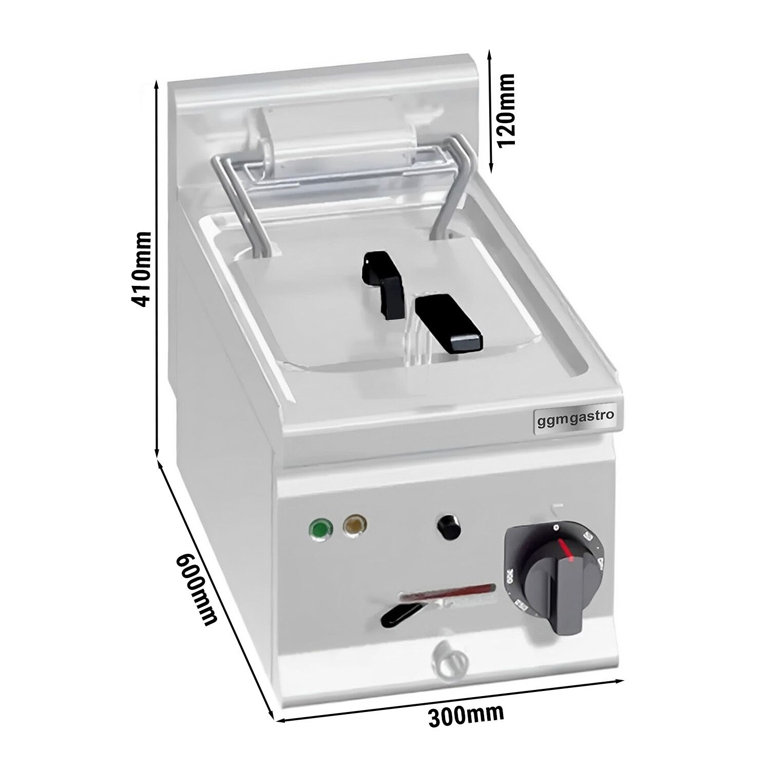 Elektrisk fritös - 10 liter - 6,0 kW - med avtappningskran