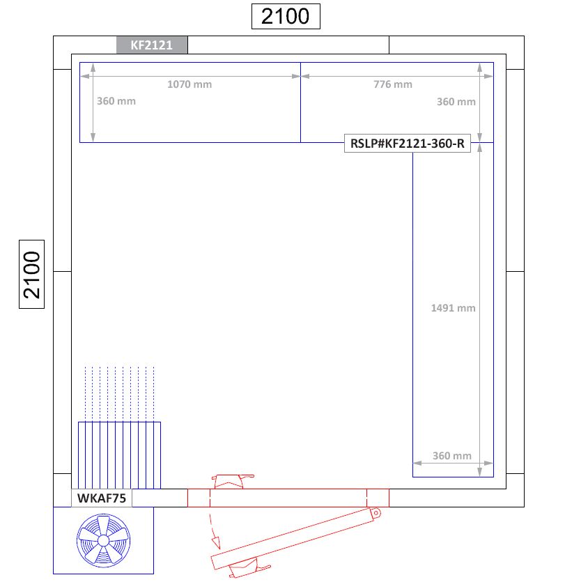 Kit rayonnage en aluminium - En angle (L) - Profondeur:360mm - Capacité de charge:600kg