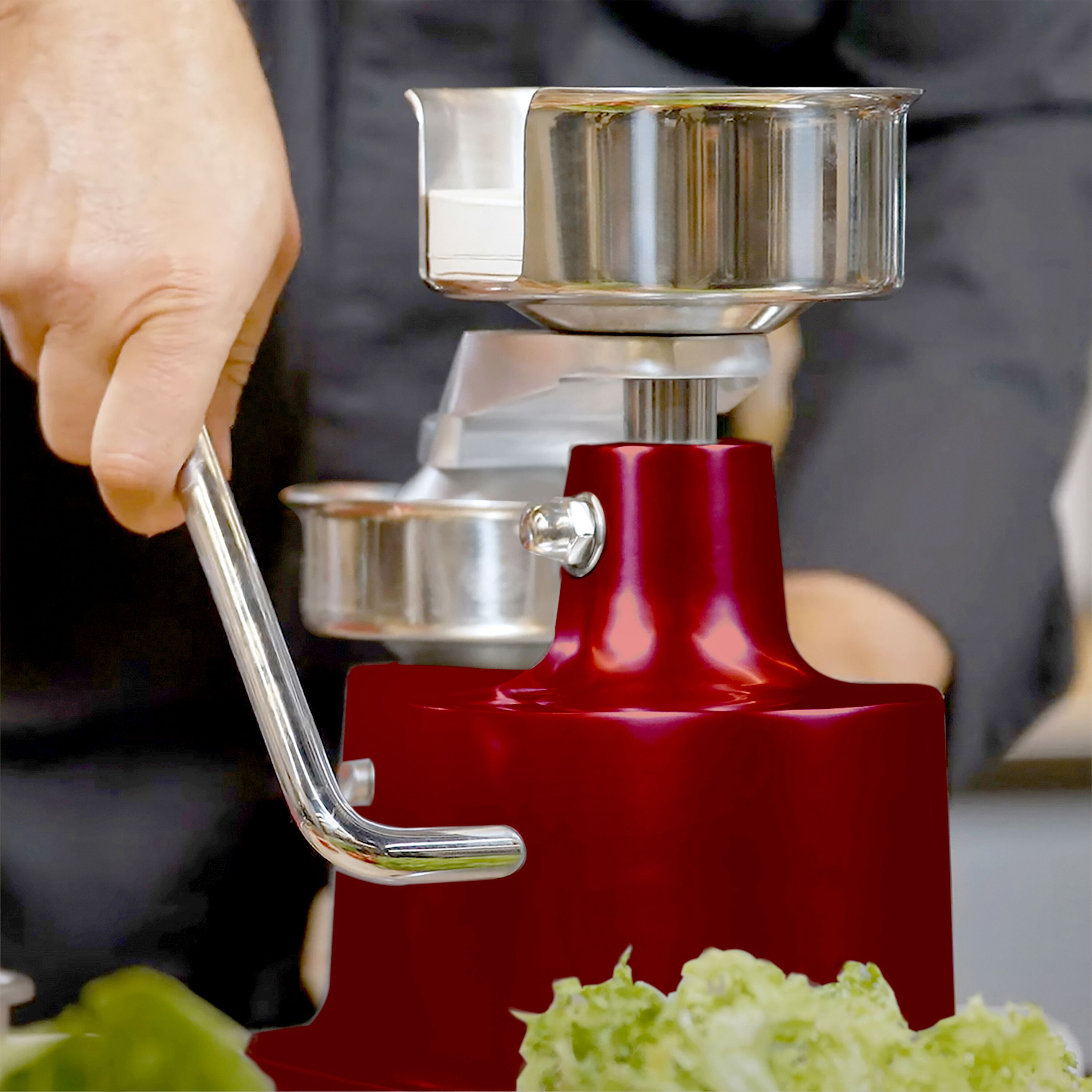 Machine à hamburgers manuelle - Ø 130 mm - Rouge