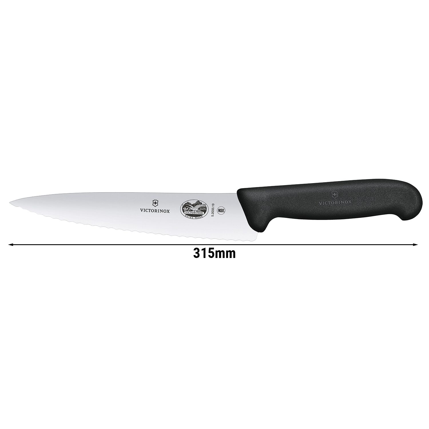 VICTORINOX | FIBROX - Couteau de chef avec dentelure - Lame: 190 mm