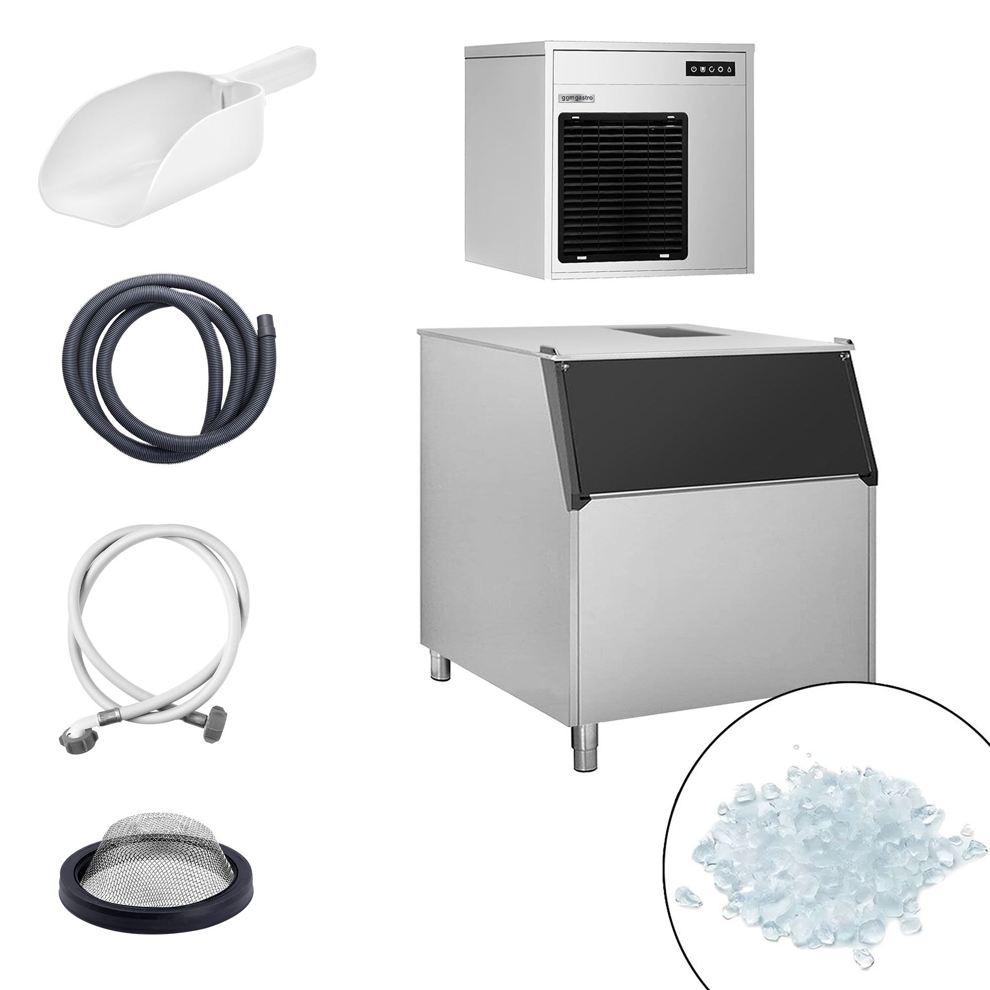 Machine à glace en grains - 220kg/24h - incl. bac à glaçons