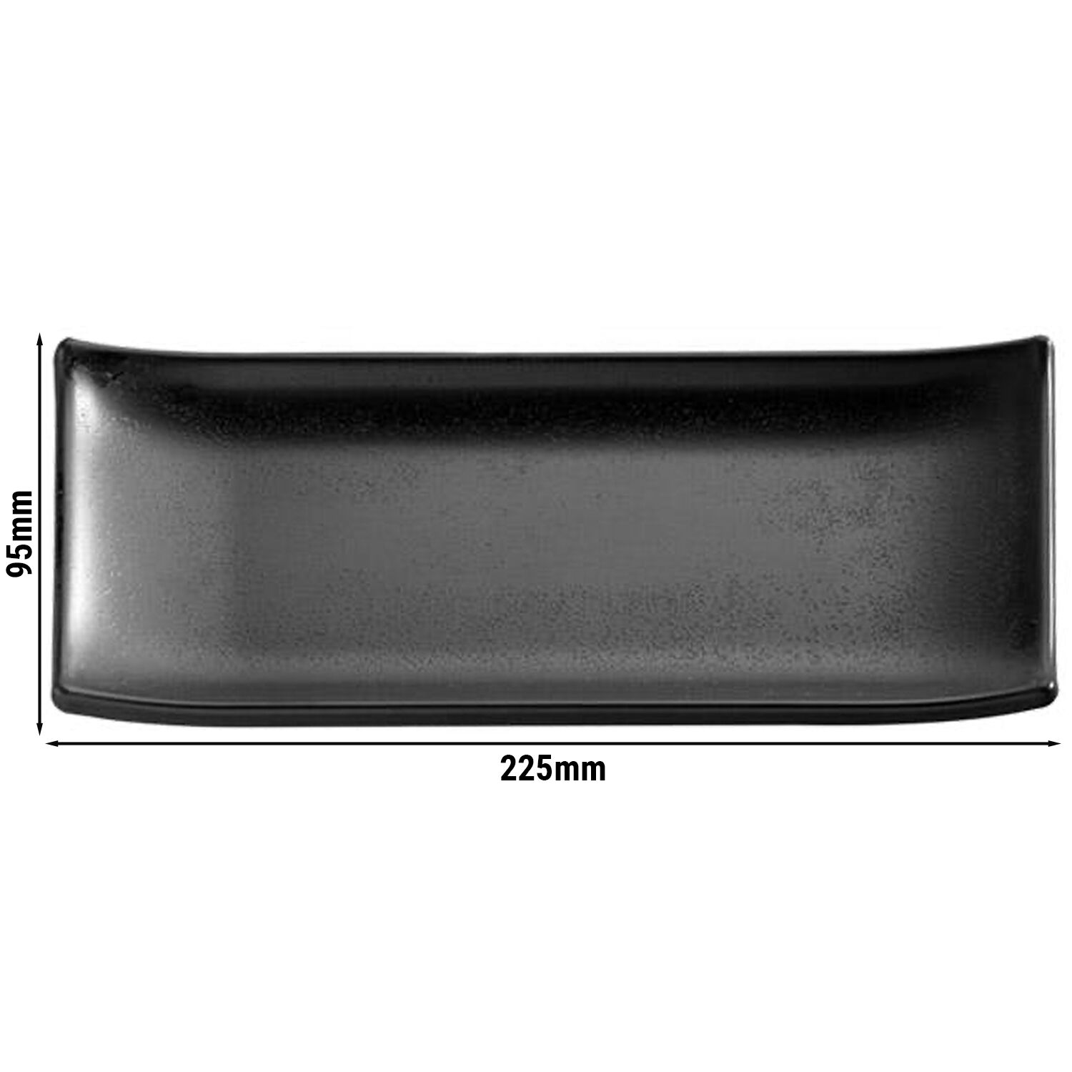 (6 pcs) Plateau de présentation - ZEN - Mélamine - 225x95mm - Hauteur:30mm - Noir - empilable, compatible lave-vaisselle