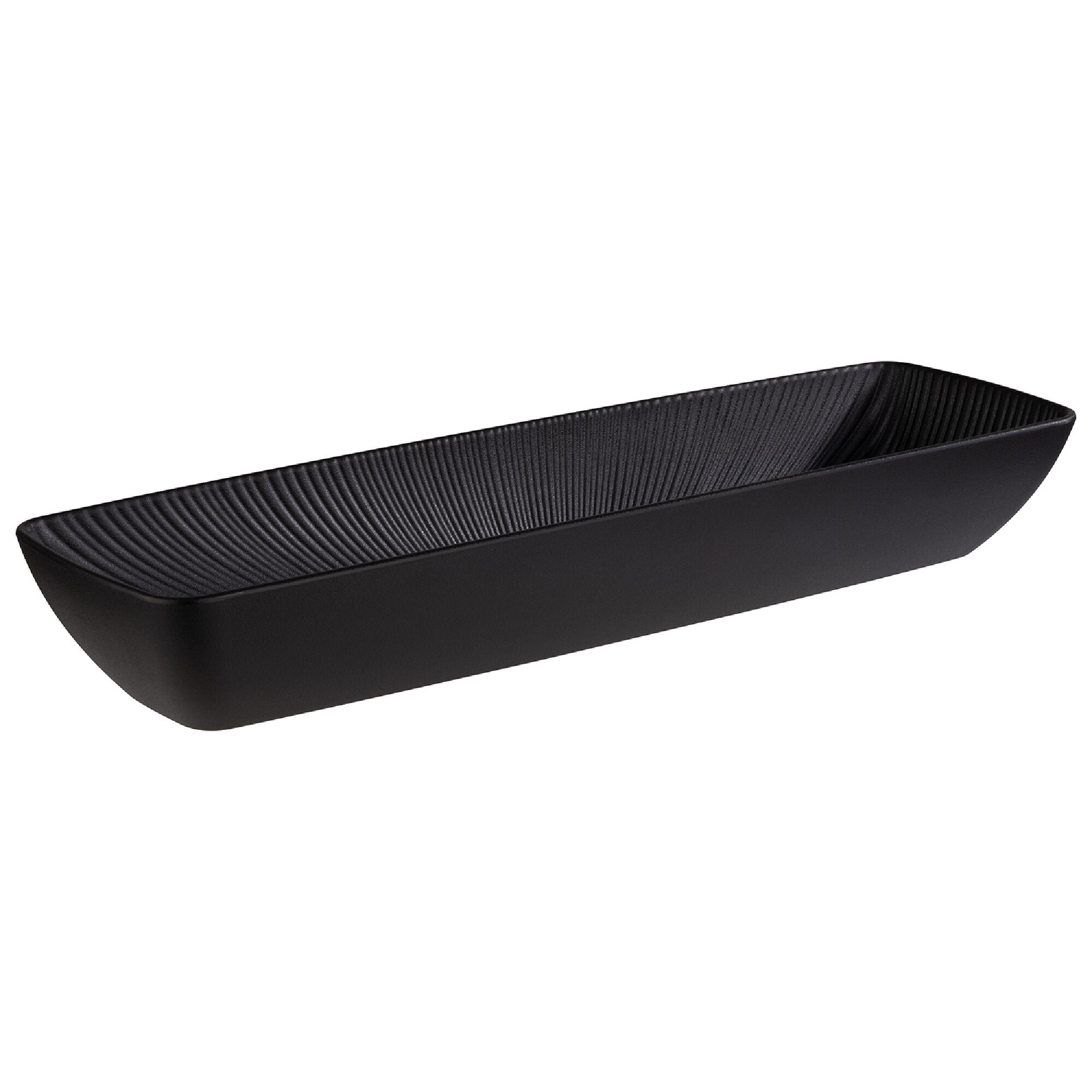 (6 pcs) Bac GN 2/4 - NERO - Mélamine - 3,5L - rectangulaire - 530x162mm - Profondeur : 80mm - Noir