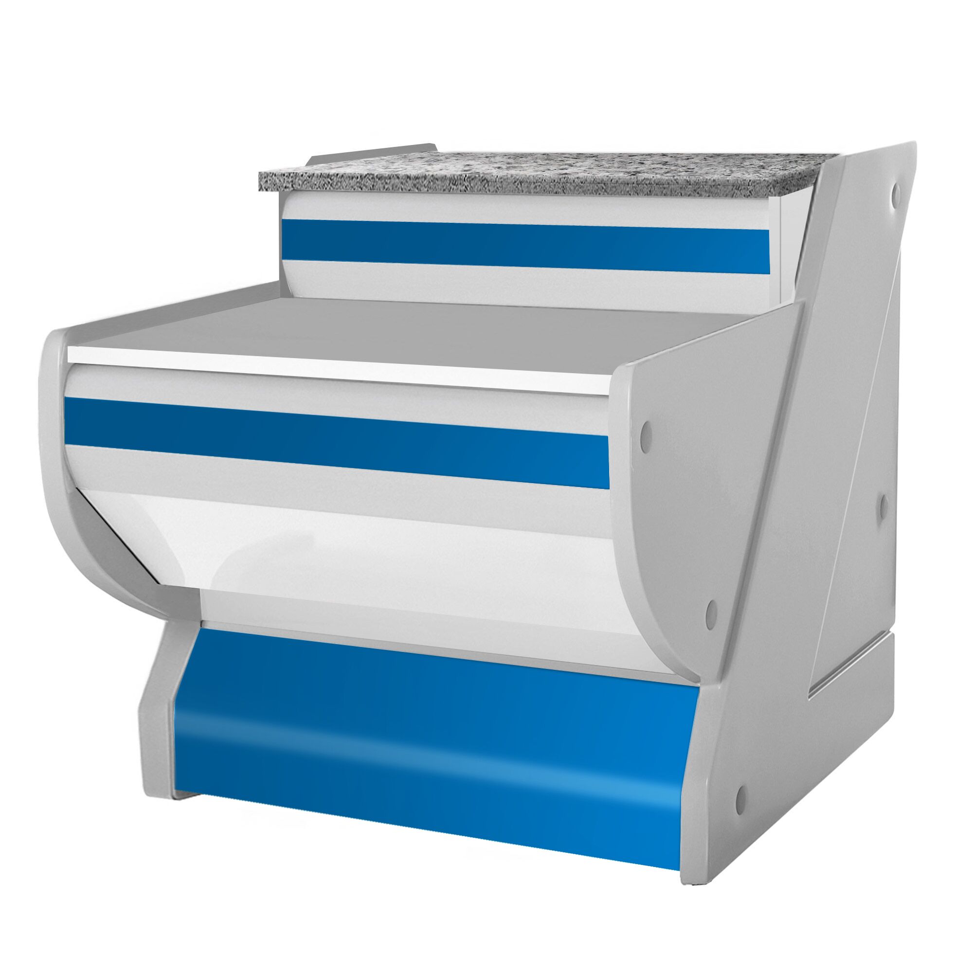 Kassentisch - 800mm - Frontblende Blau