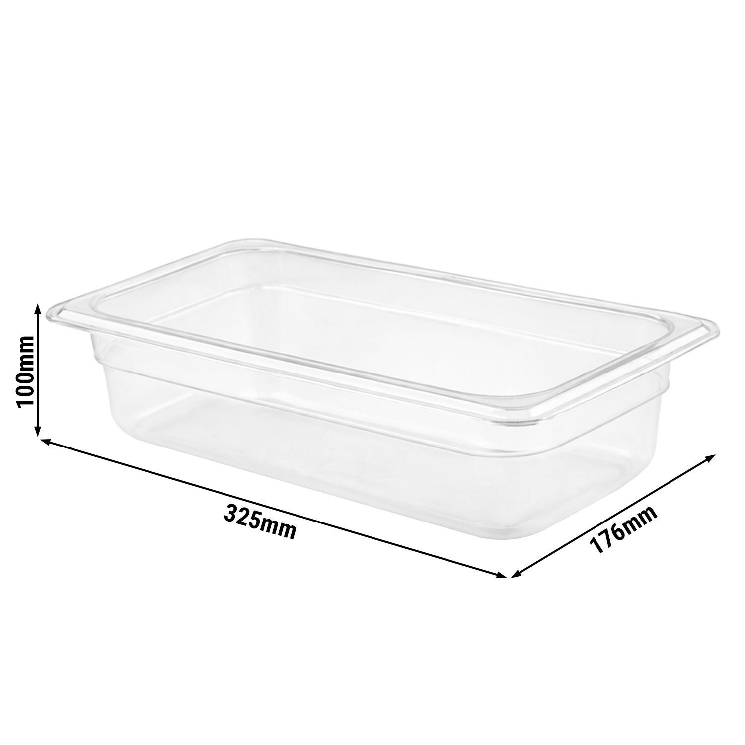 (6 pièces) Bac en Polypropylène - GN 1/3 - Translucide - 3,6 L - Hauteur : 100 mm