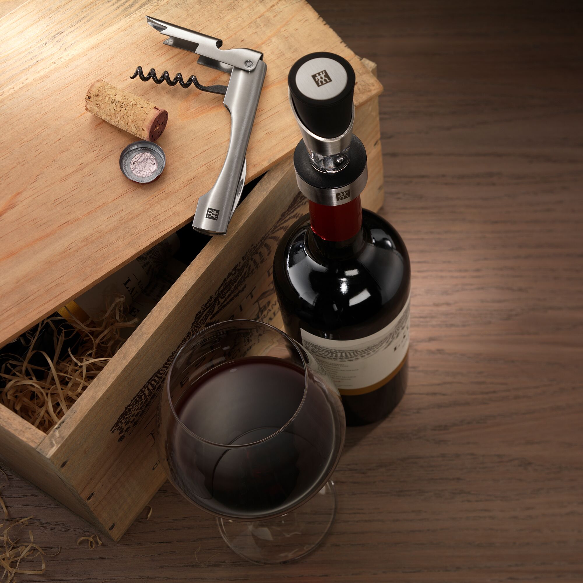 (1 piece) ZWILLING | Sommelier Wine Aerator & Pourer with Stopper – 18/10 Stainless Steel – Spiral Vent, Drip‑Free