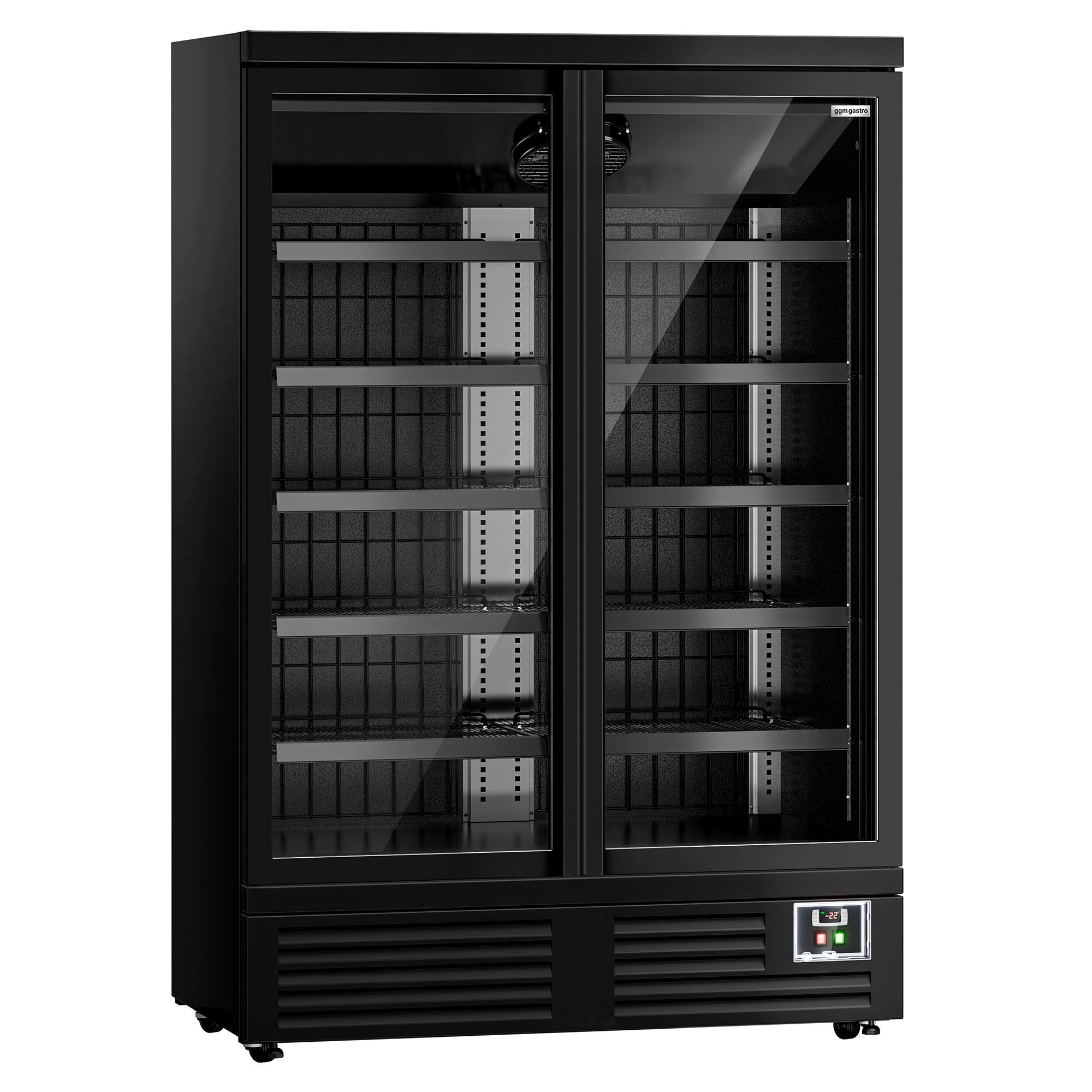 Vitrine murale de congélation - 1310 mm - 991 litres - avec 2 portes battantes à double vitrage & 5 étagères