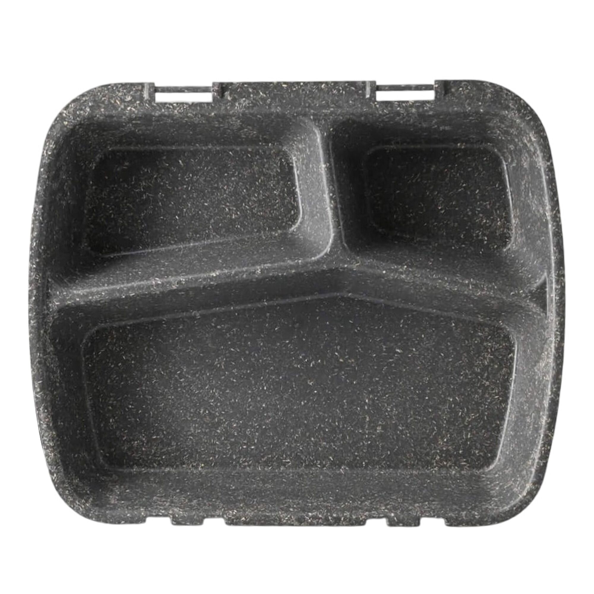 (60 pcs) Barquette réutilisable 3 compartiments - 245x200mm - Gris - Empilable