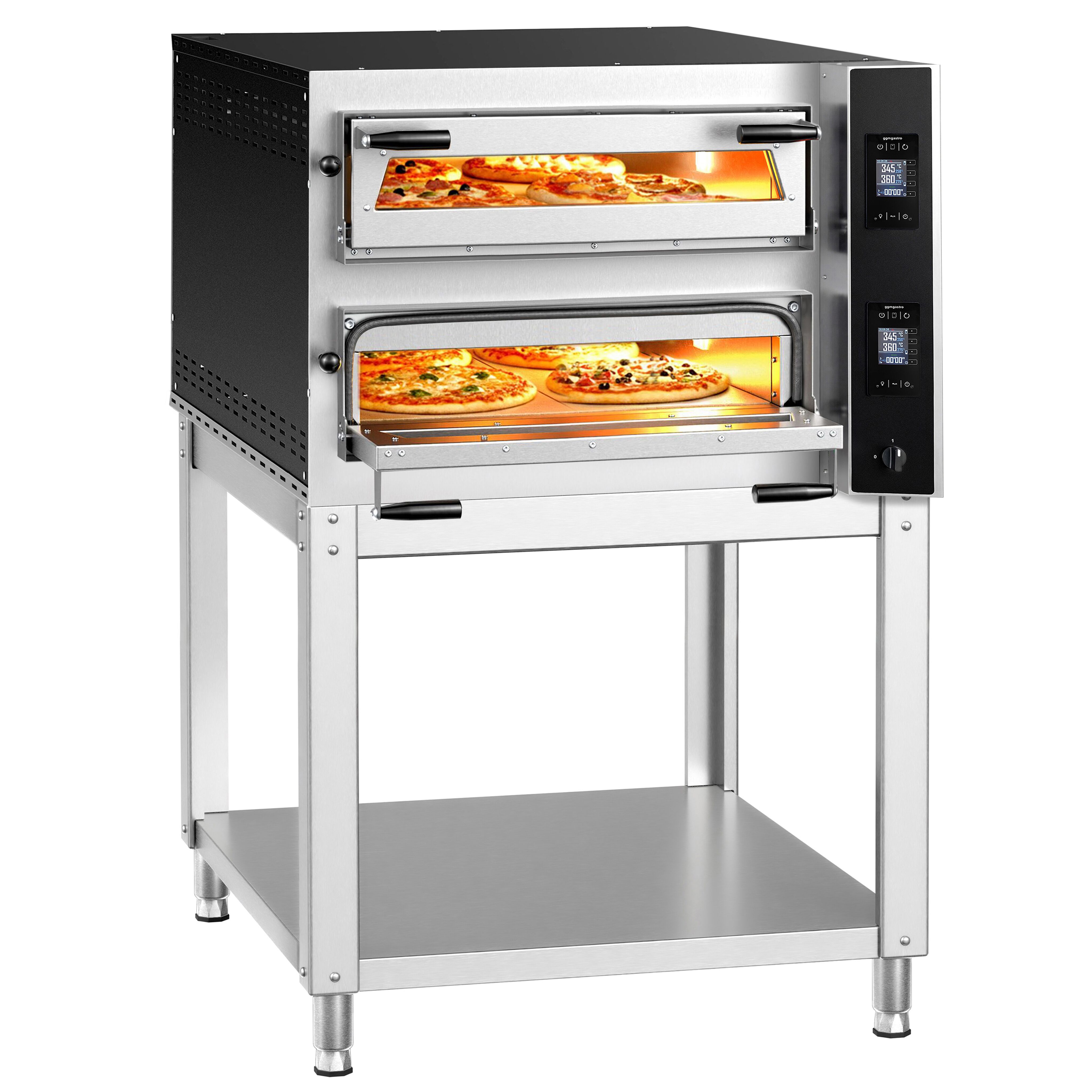 Four à pizza électrique – 6+6 x 35 cm (profondeur) – Digital – incl. support inférieur