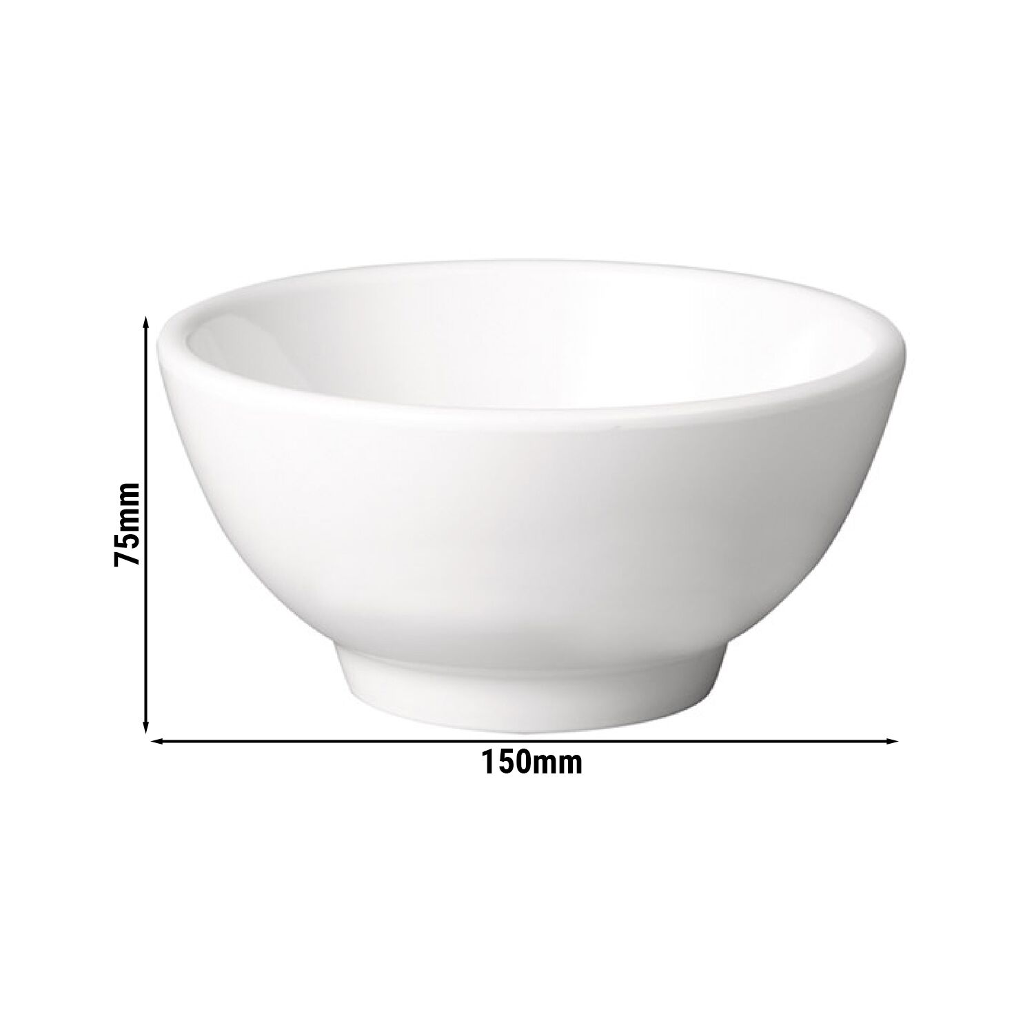 (6 pcs) Coupe - PURE - Mélamine - 450ml - carré - lot de 6 - 150x150mm - Profondeur : 75mm - Blanc