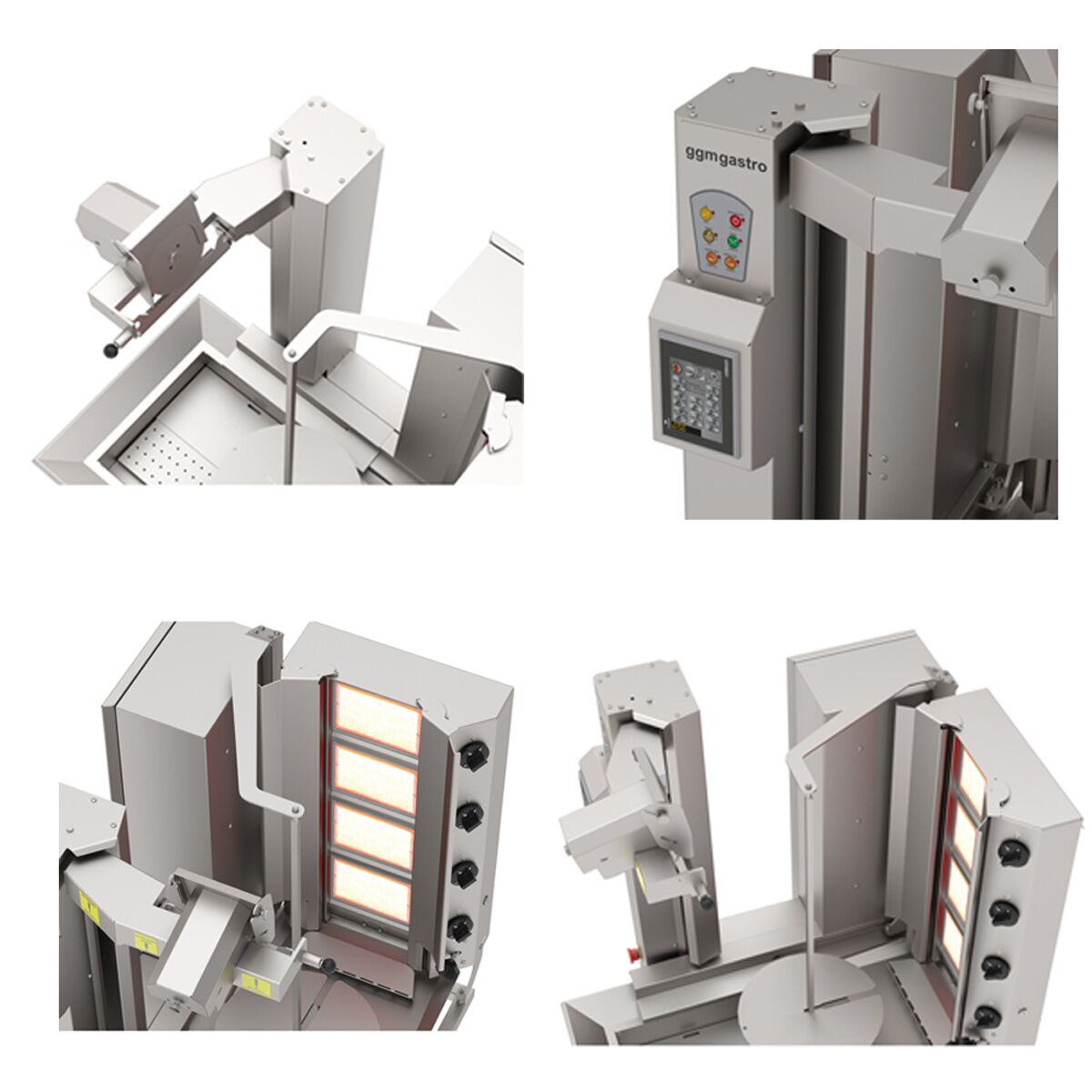 Gas Automatic Doner Kebab Grill - 4 Burner - up to 95kg - 10.64kW