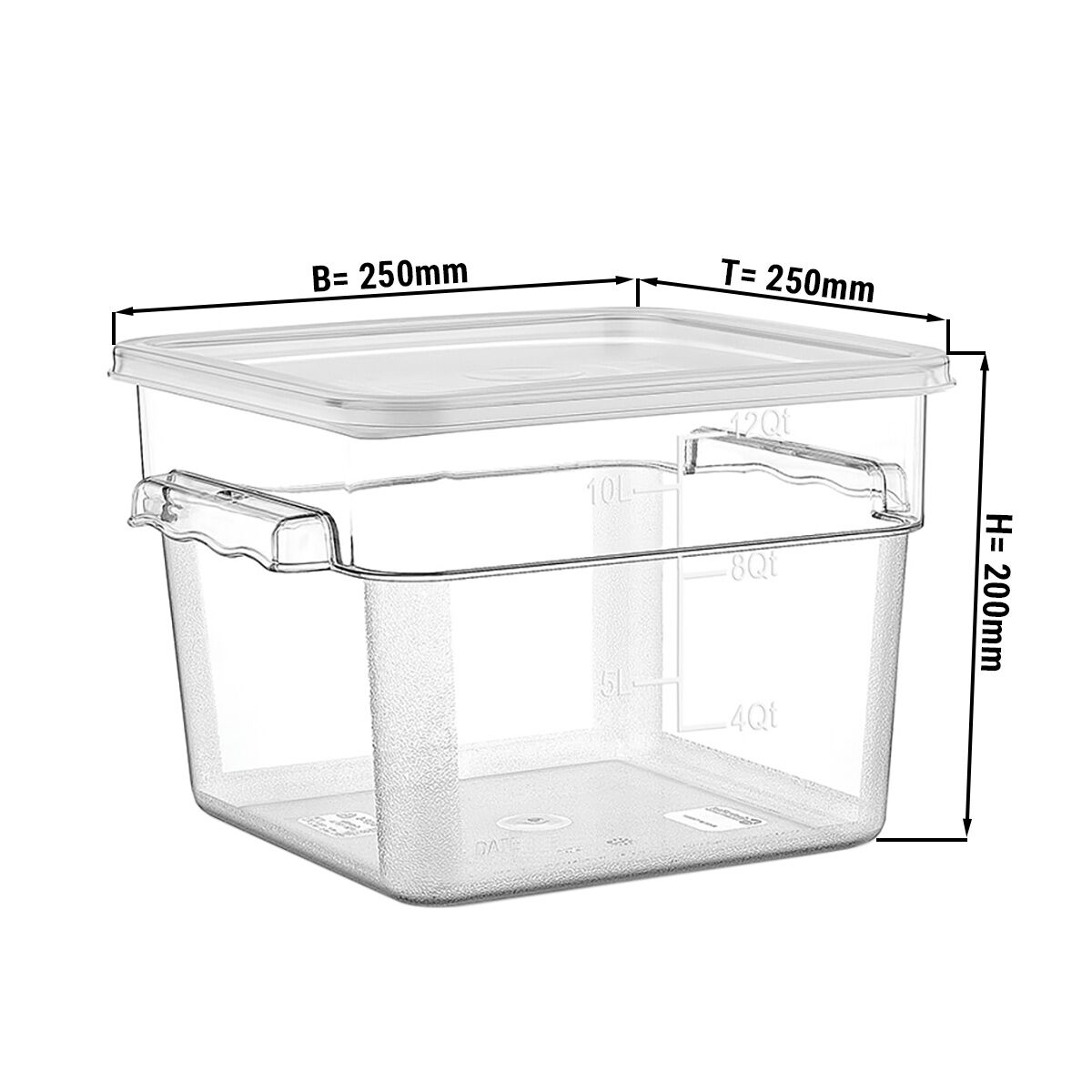Bac alimentaire avec couvercle - 5,7 litres