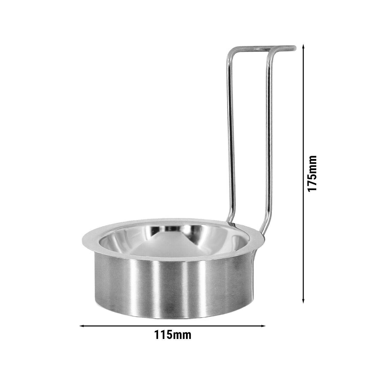(3 pcs) Plateau à louches - Rond - Acier inoxydable - Ø115mm x H:175mm | Lot de 3 plateaux à louches