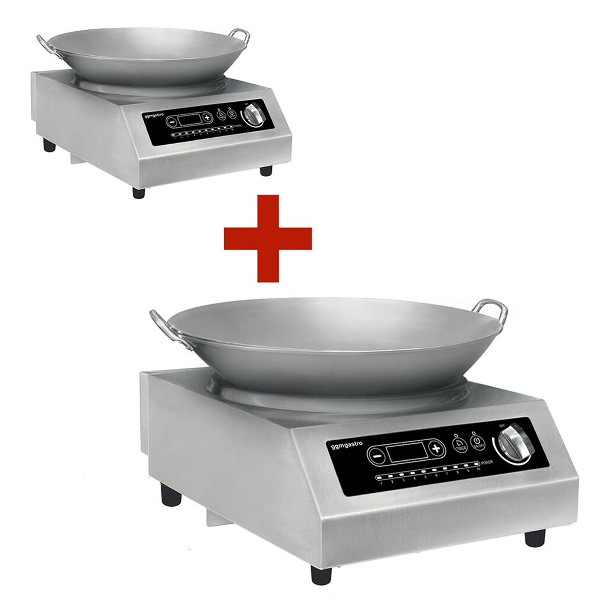 Set of 2 pieces Wok cooker 3.5 kW induction hob Wok included