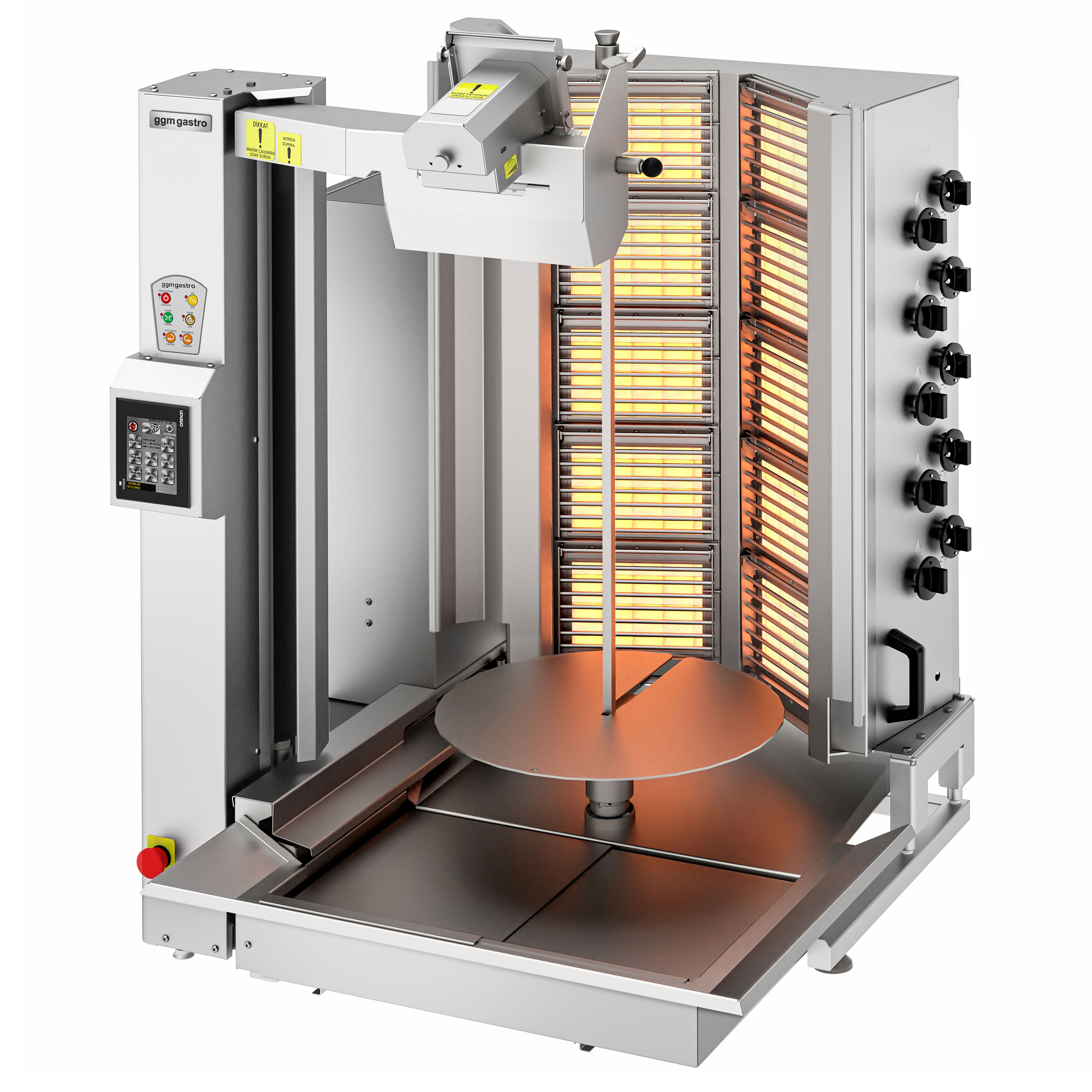 Gas Doner Kebab Grill - 10 Burner - up to 150kg - 26.6kW - incl. 1 skewer & grease tray