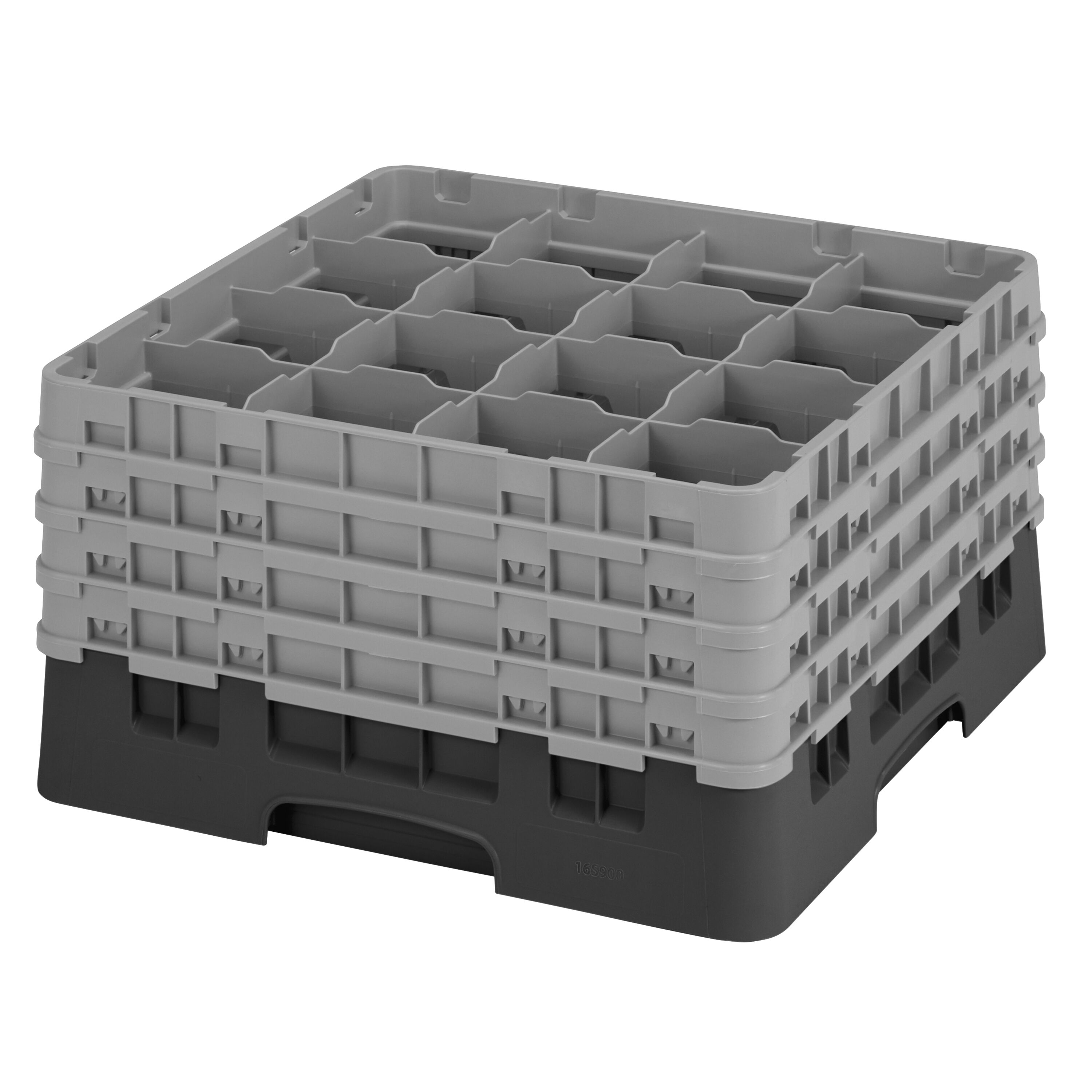 CAMBRO | CAMRACK® - Gläserspülkorb 1/1 - 16 Fächer - mit 4 Extender - 500x500mm - Schwarz