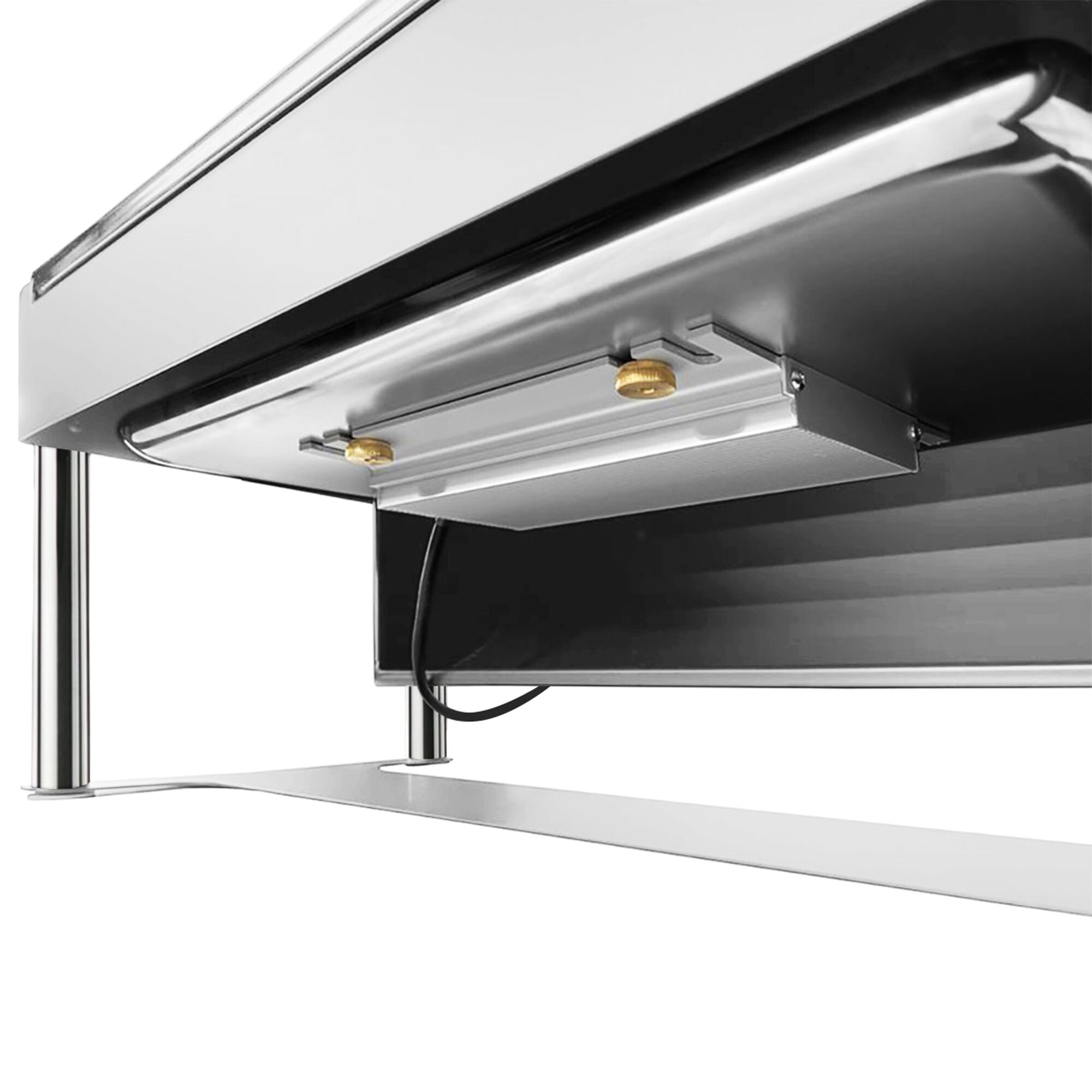 Chafing dish électrique - GN 1/1 - avec couvercle roll top - Finition chromée