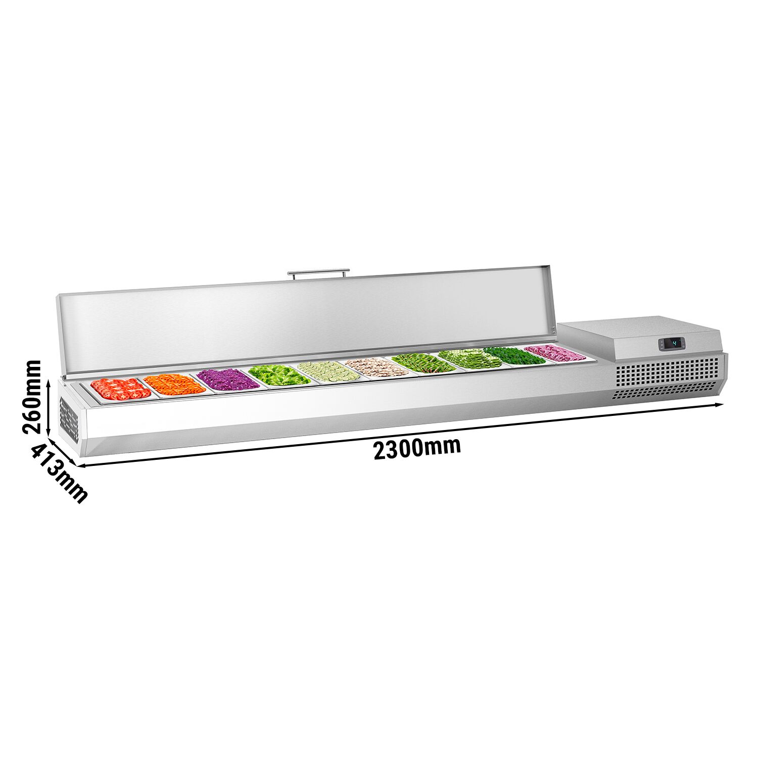 Vitrine Réfrigérée à Ingrédients PREMIUM PLUS - 2300x413mm - 10x GN 1/3