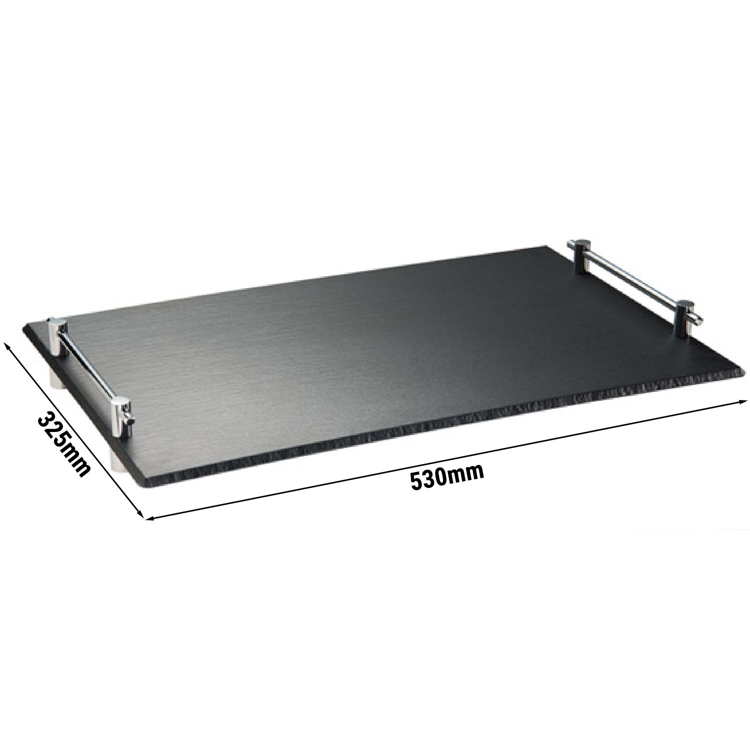 (6 pièces) Plateau GN 1/1 – SLATE – Mélamine – Hauteur : 60 mm – avec poignées – Noir