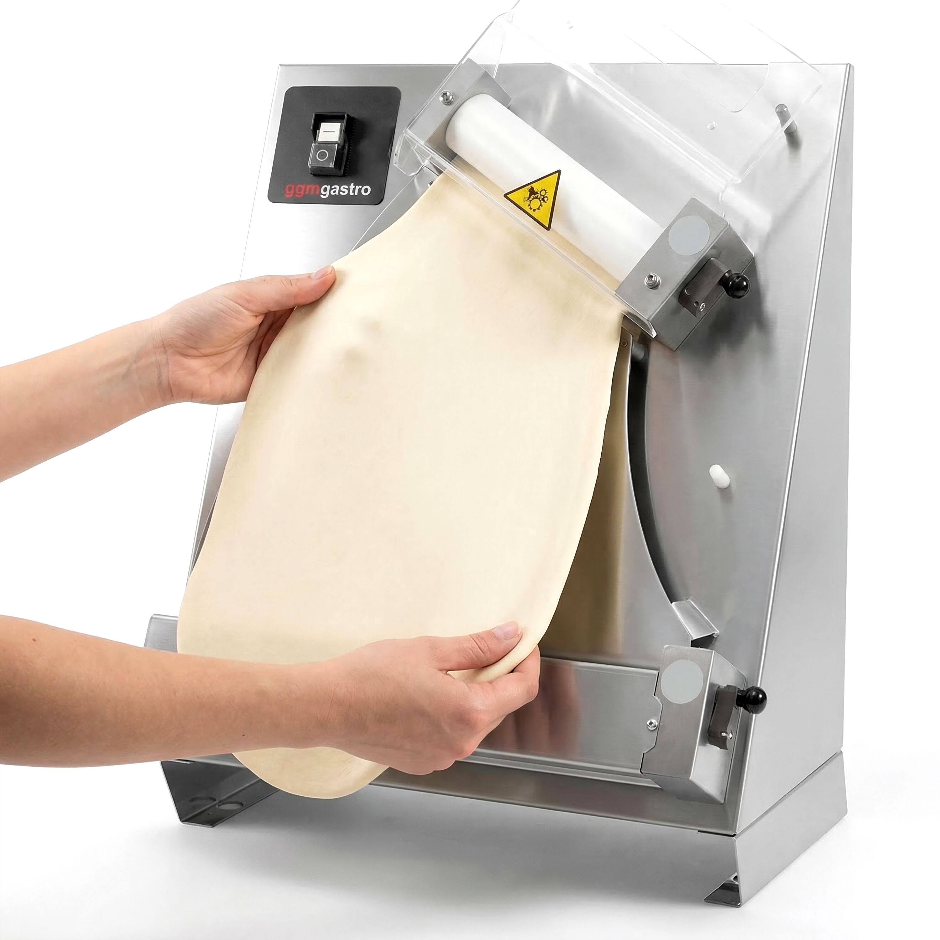 Façonneuse à pizza - pour Ø140–310mm - Épaisseur de pâte 1 à 4mm - 370W - Acier inoxydable