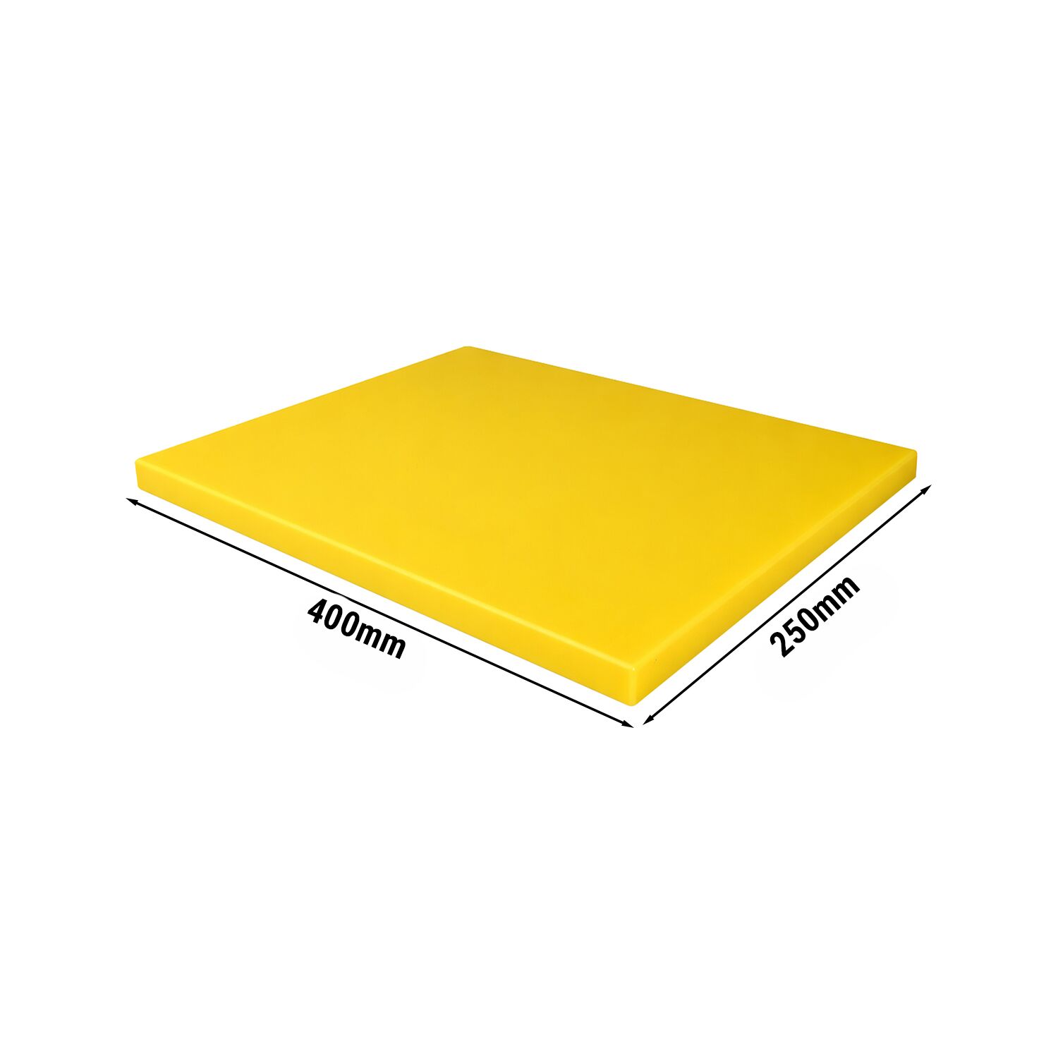Planche à découper - 250x400mm - Épaisseur: 20mm - Conforme HACCP - Polyéthylène - Jaune