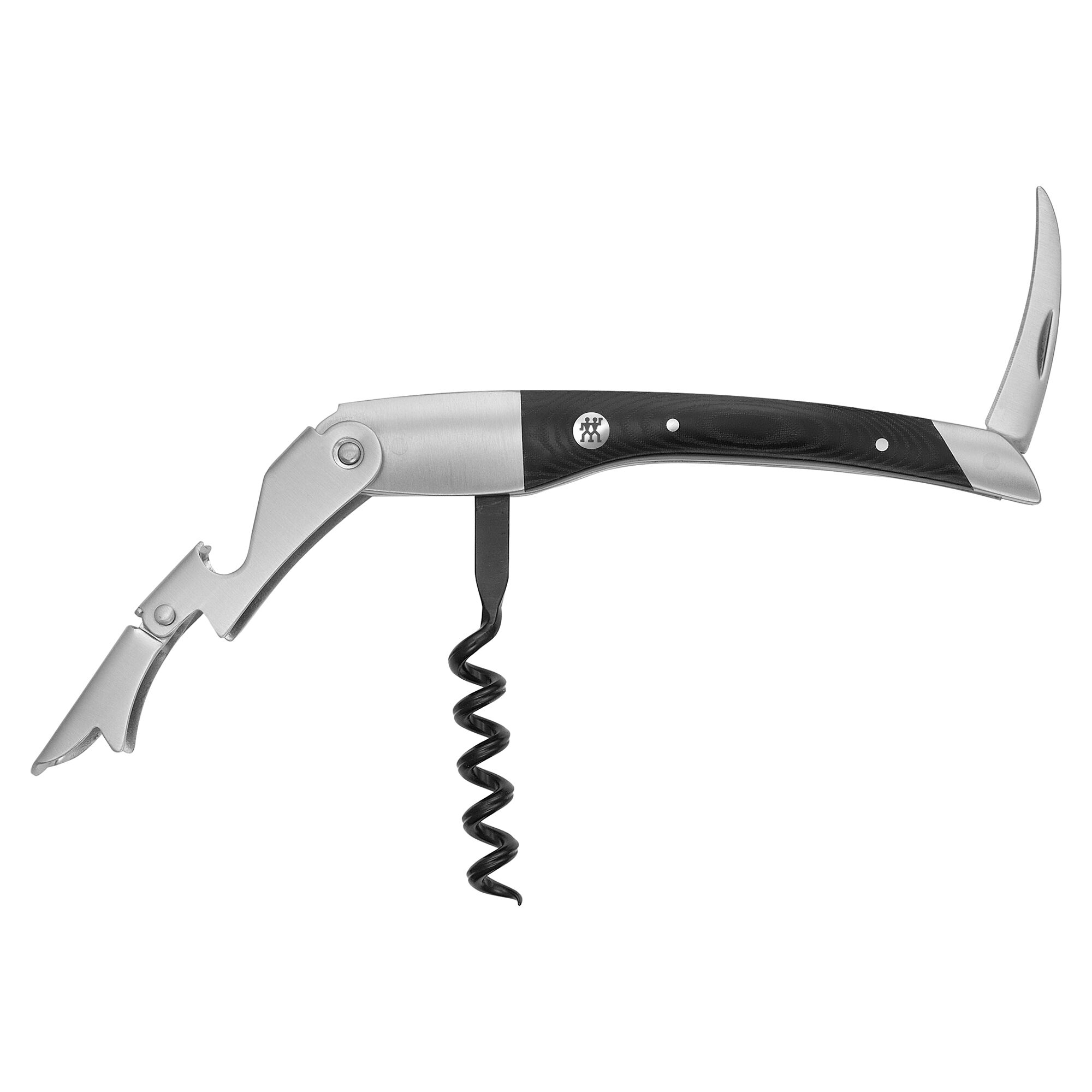 (1 piece) ZWILLING | Sommelier 3‑in‑1 Waiter’s Knife – Micarta Handle, Non‑Stick Spindle – 18/10 Stainless, Matte