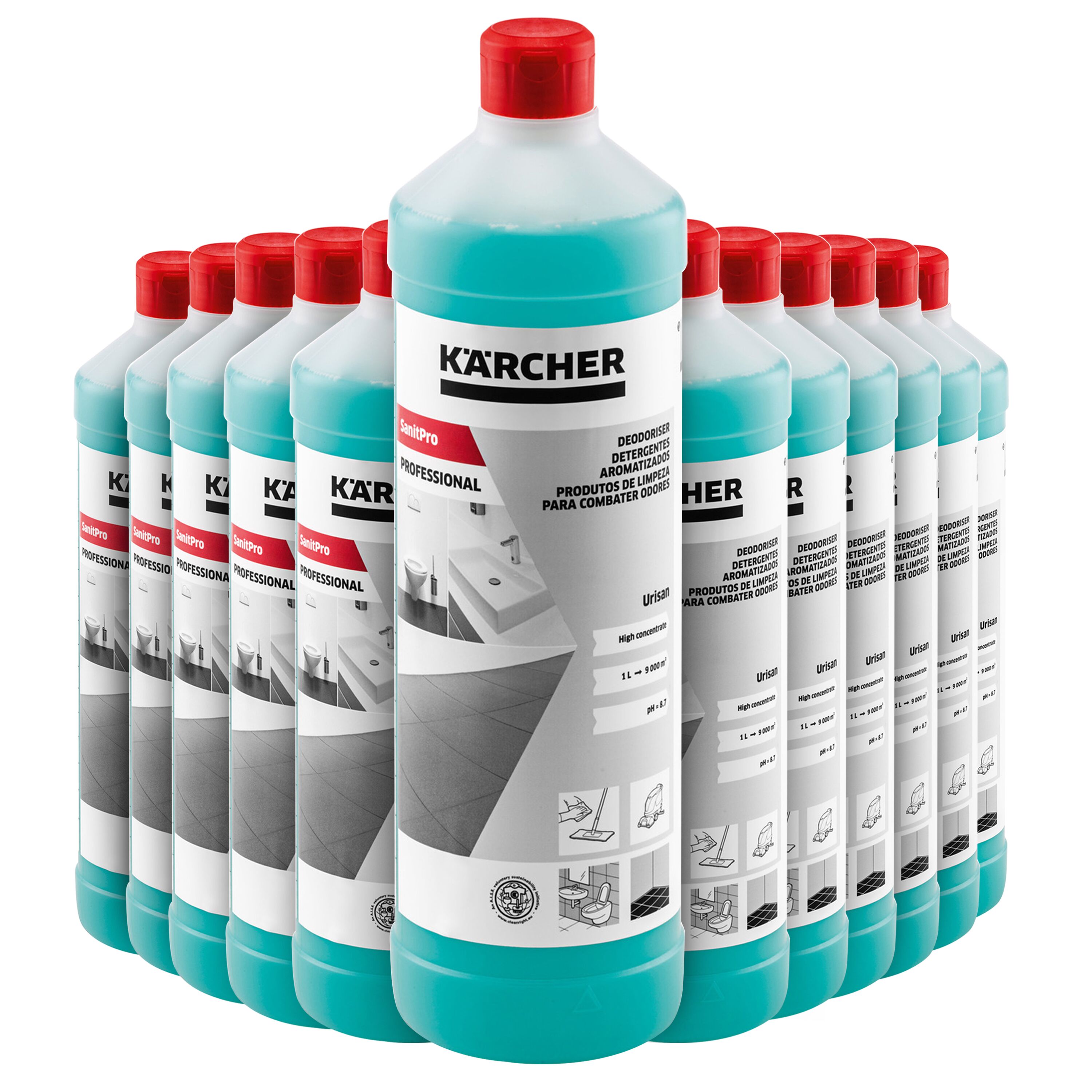 (12 pièces) Kärcher | SanitPro Nettoyant anti-odeur Urisan - 1 litre