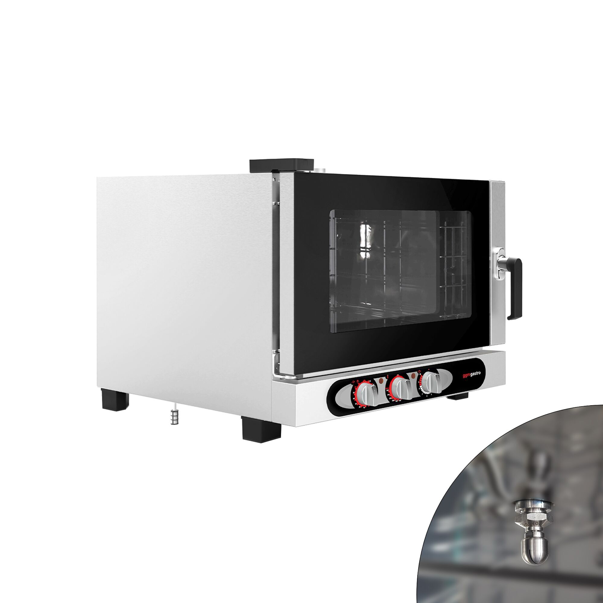 Commercial Combi Steamer - Manual - 4× GN 1/1 or 4× EN 600×400 - Left Hinge