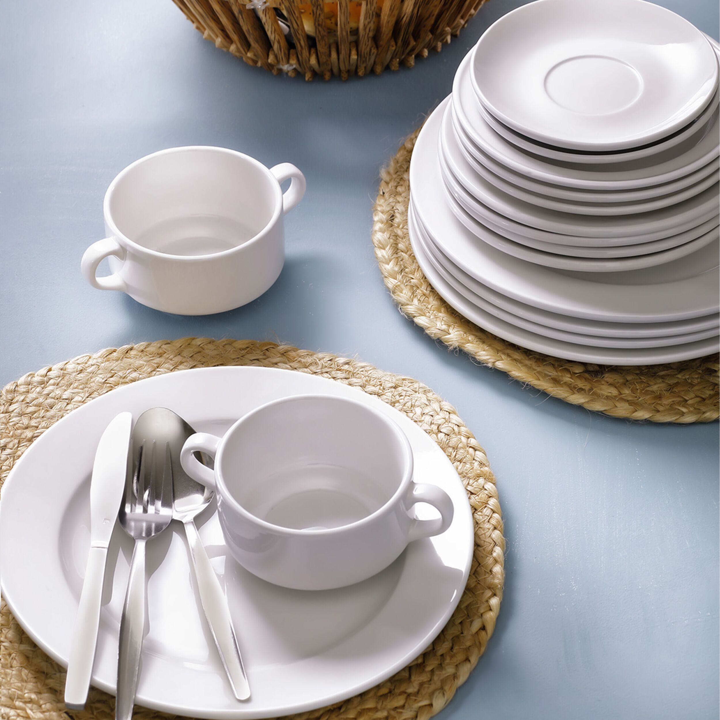 (6 pcs) BUDGETLINE - Soucoupe à café / thé - Ø145mm - Blanc
