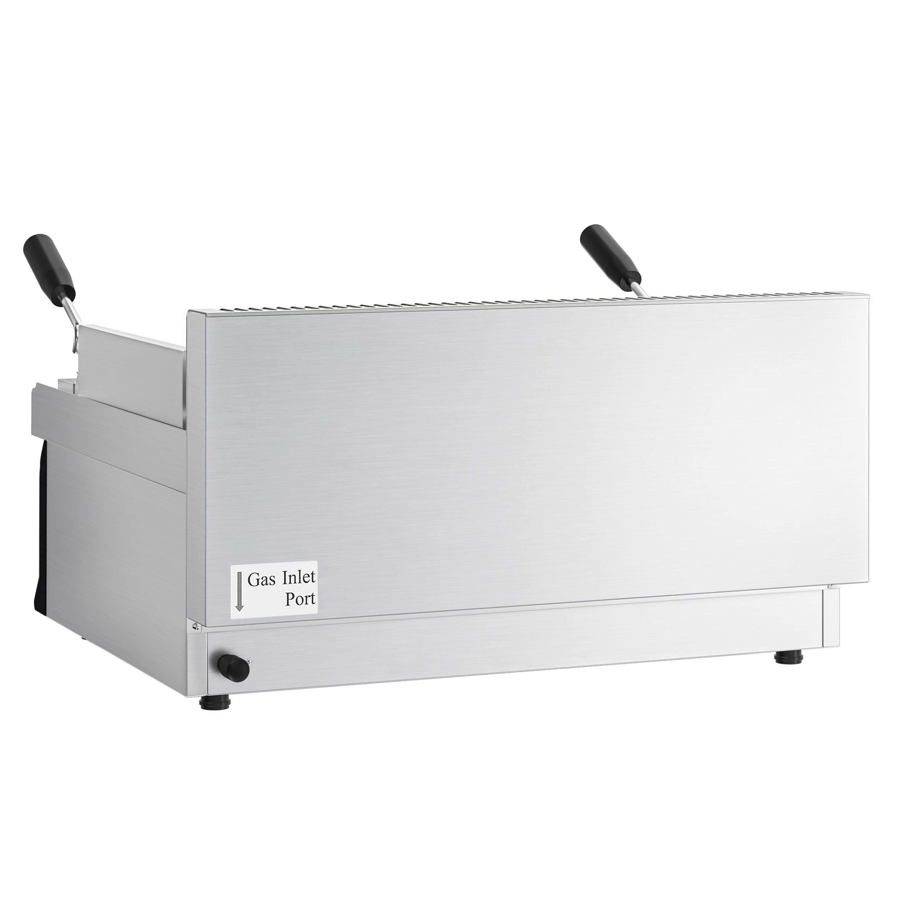 Commercial Gas Lava Rock Chargrill Mario 700 - 800mm - Countertop - Tilting Grill Grid - Black-front Fascia - 700mm Deep