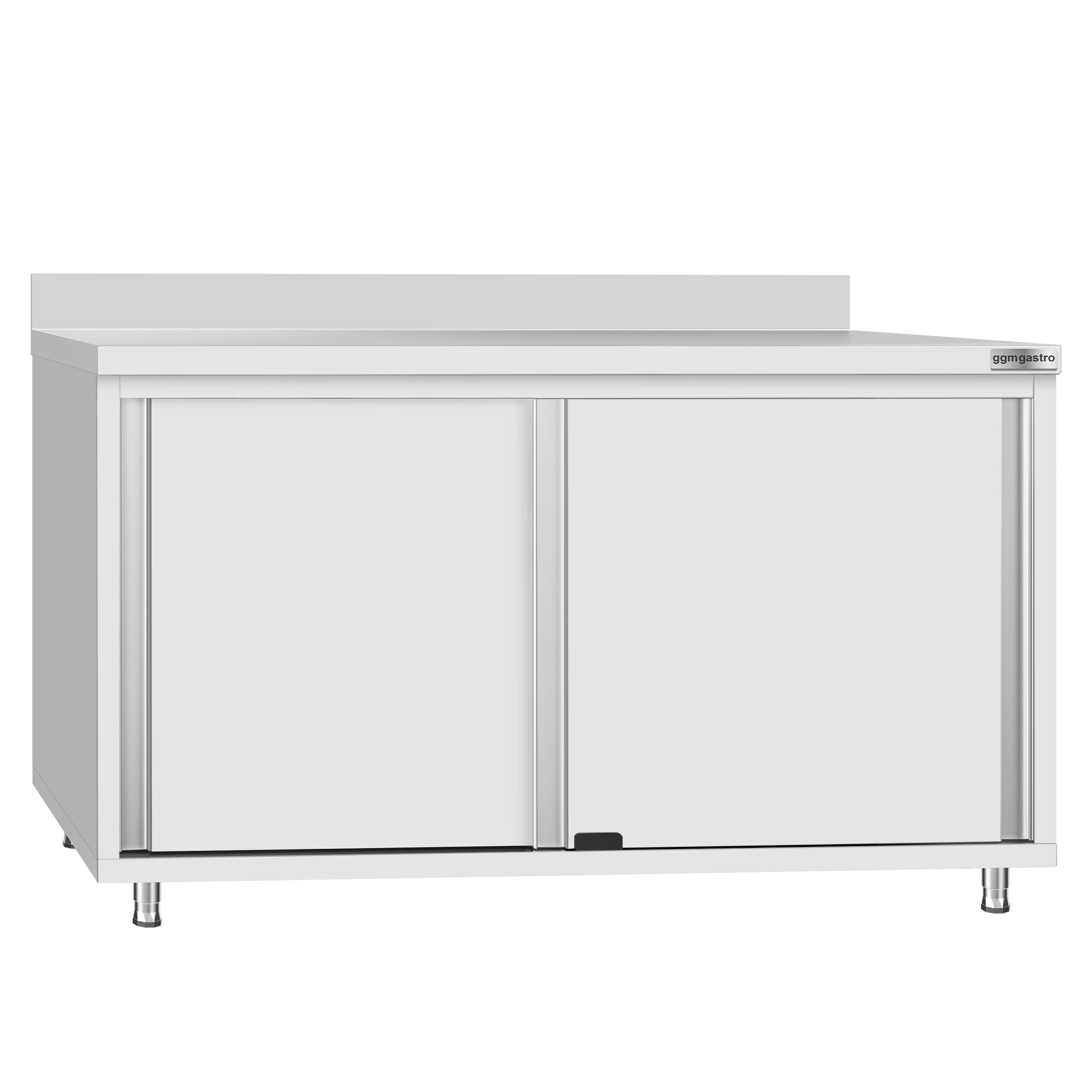 Edelstahl Arbeitsschrank ECO - 1400x600mm - mit Schiebetür & Aufkantung