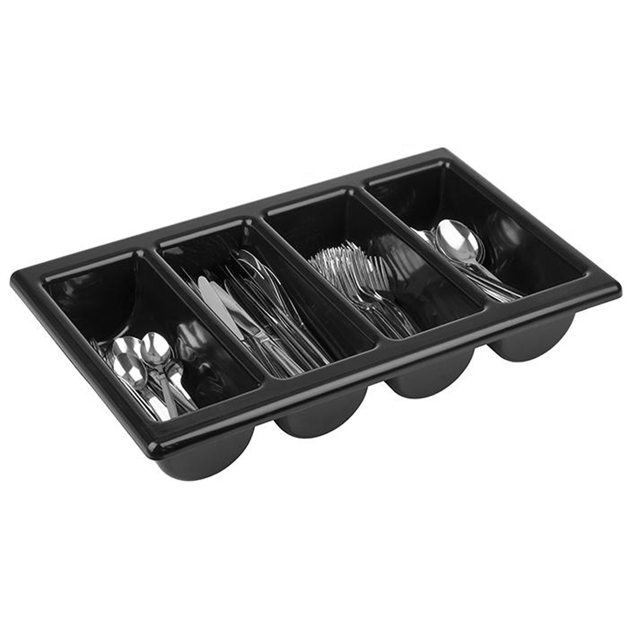 (6 Pièces) Bac à Couverts GN 1/1 - 530 x 325 mm - Polypropylène - 4 Compartiments