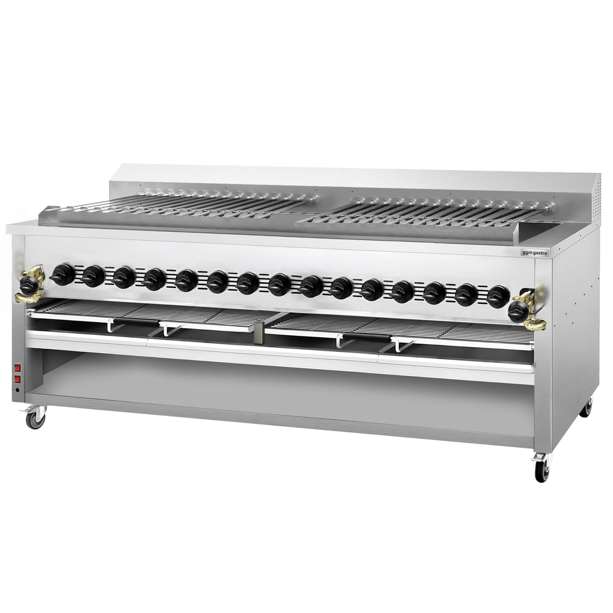 Commercial Gas Adana & Shish Kebab Skewer Grill – 30 Auto‑Rotate Skewers - 15 Burners - 23 Included