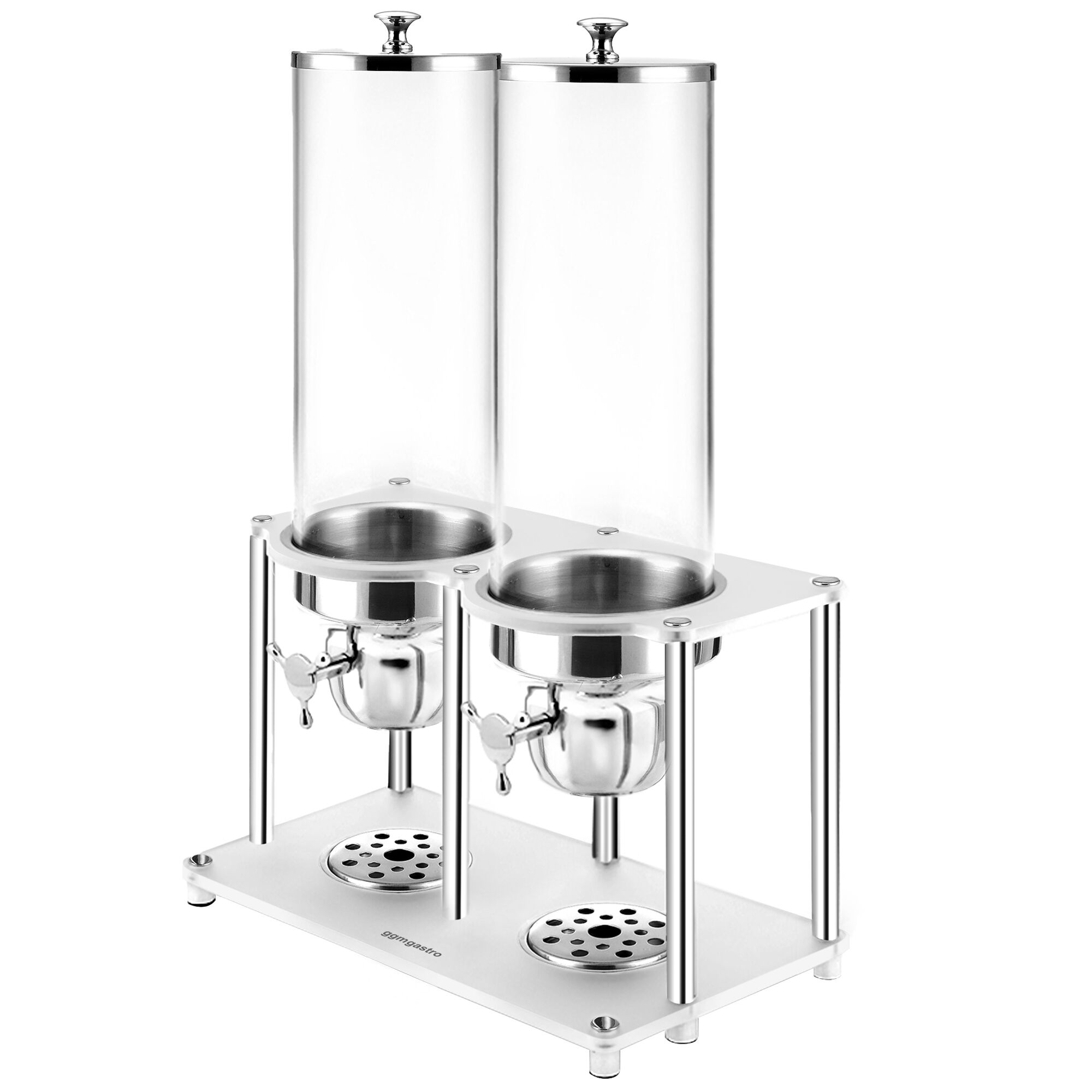Distributeur de céréales – 2 récipients en plastique – 2 × 3,7 litres – Argent