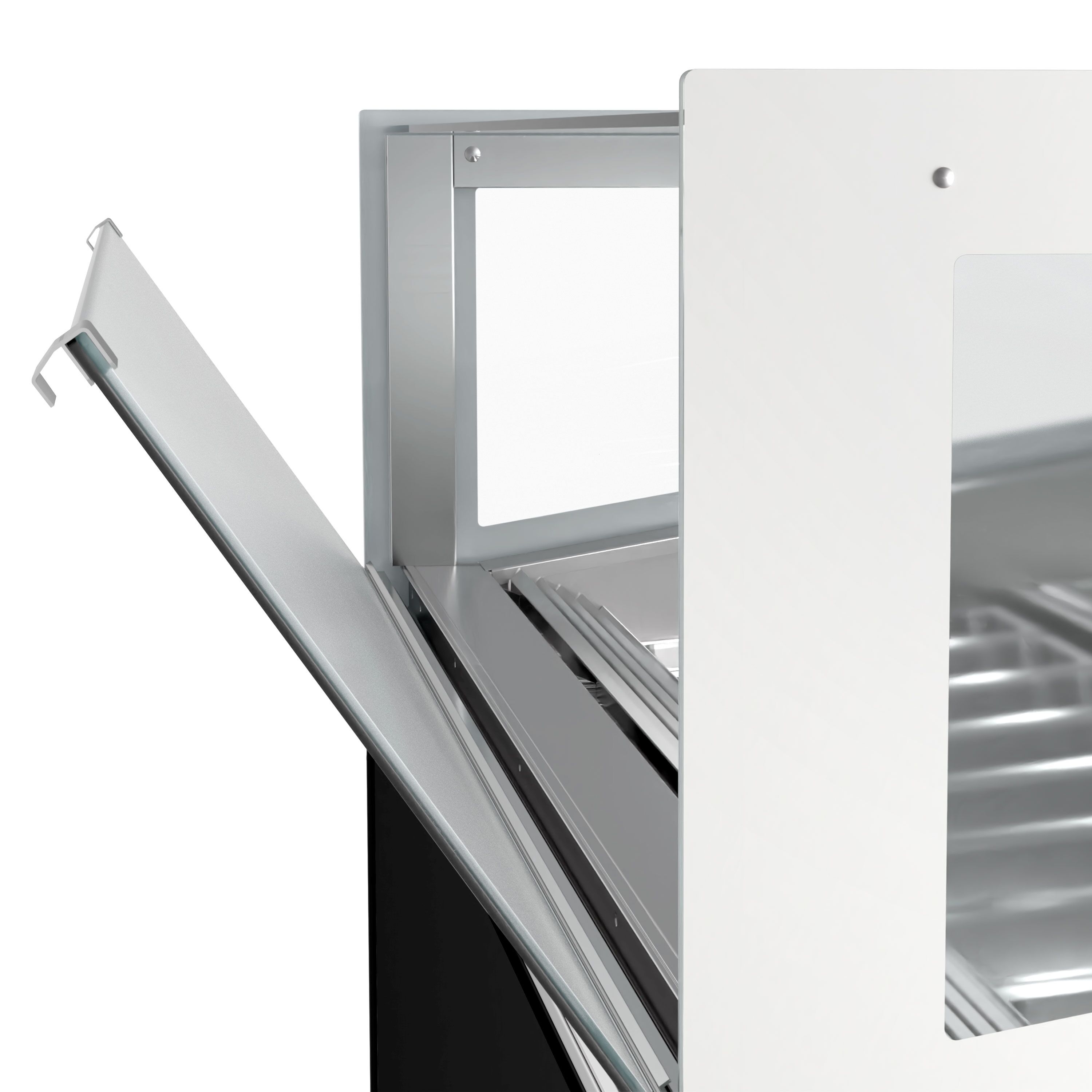 Vitrine à glace ADAM – 1200 mm – refroidissement ventilé – pour 12 bacs à glace de 5 litres ou 8 bacs de 7 litres – Noir